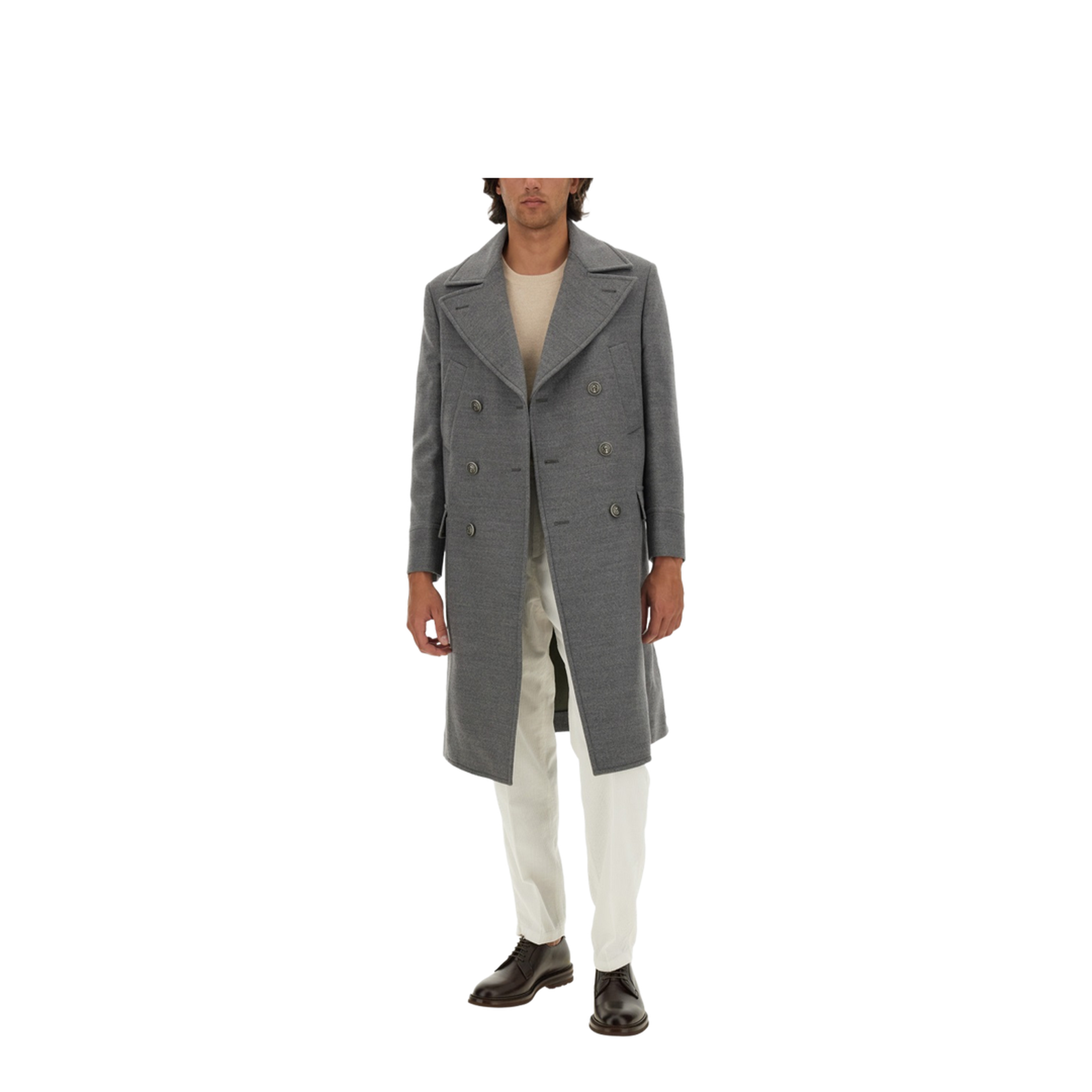 Double-Breasted Coat Grey - Image 2