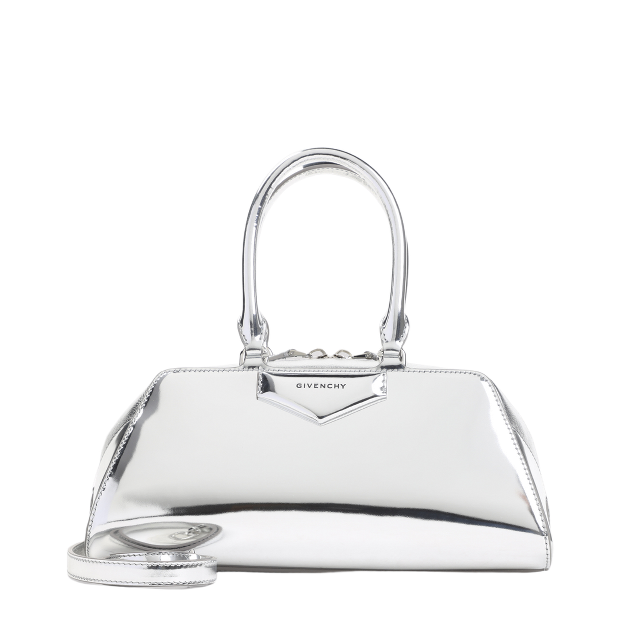 Small Antigona East-West Bag in Laminated Leather - Image 5