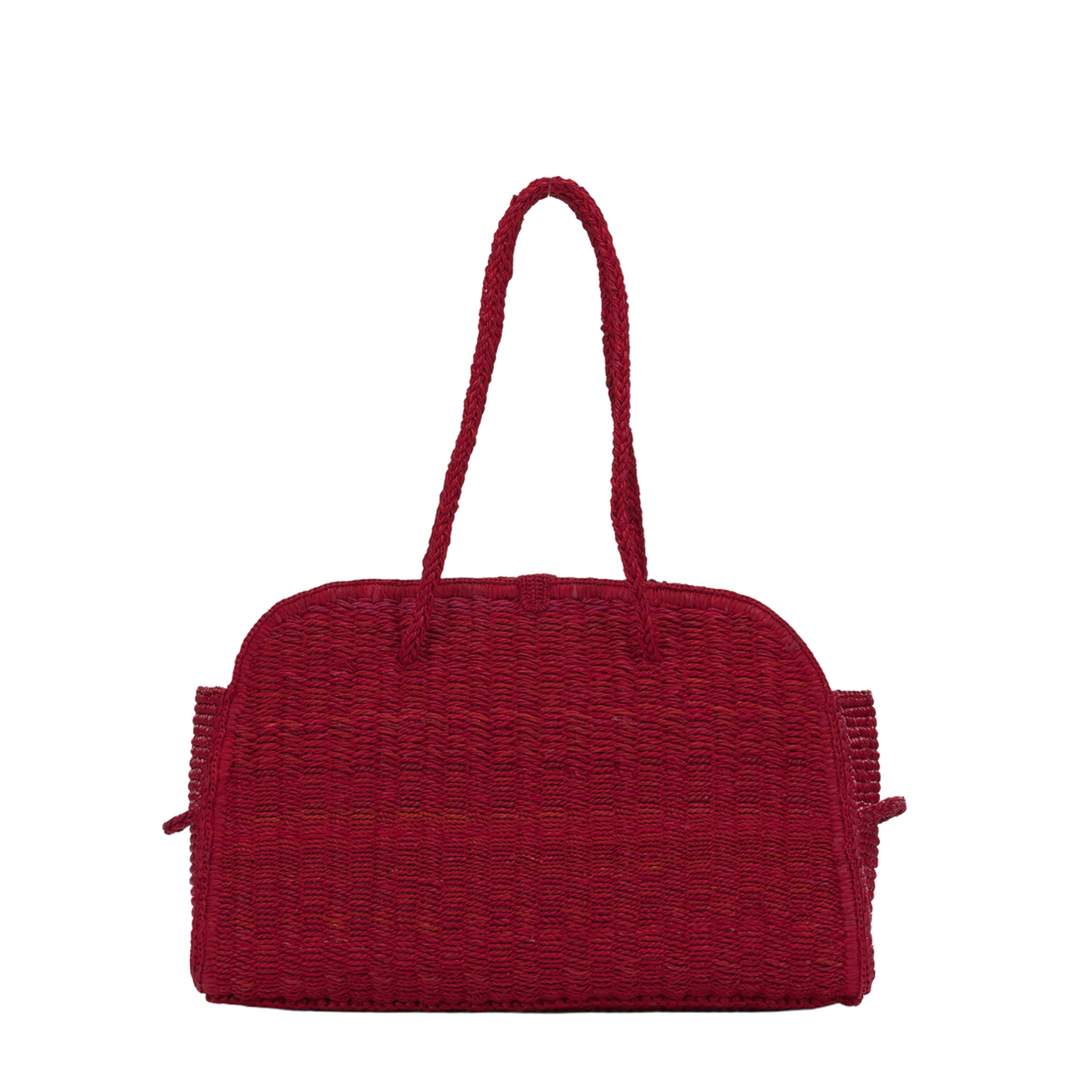 Le Turismo Medium Raffia Tote Bag - Red - Image 3