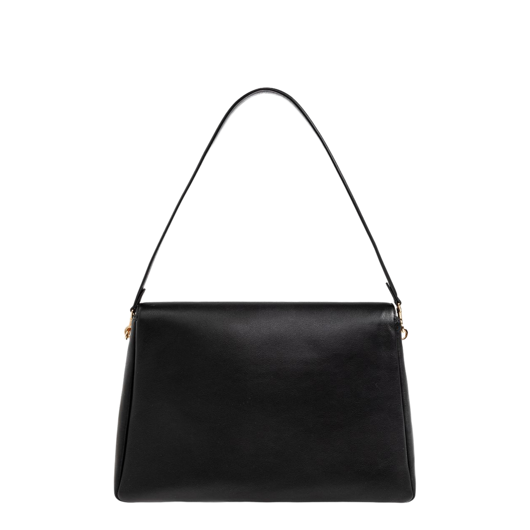 Charlie Large Leather Shoulder Bag - Black - Image 5