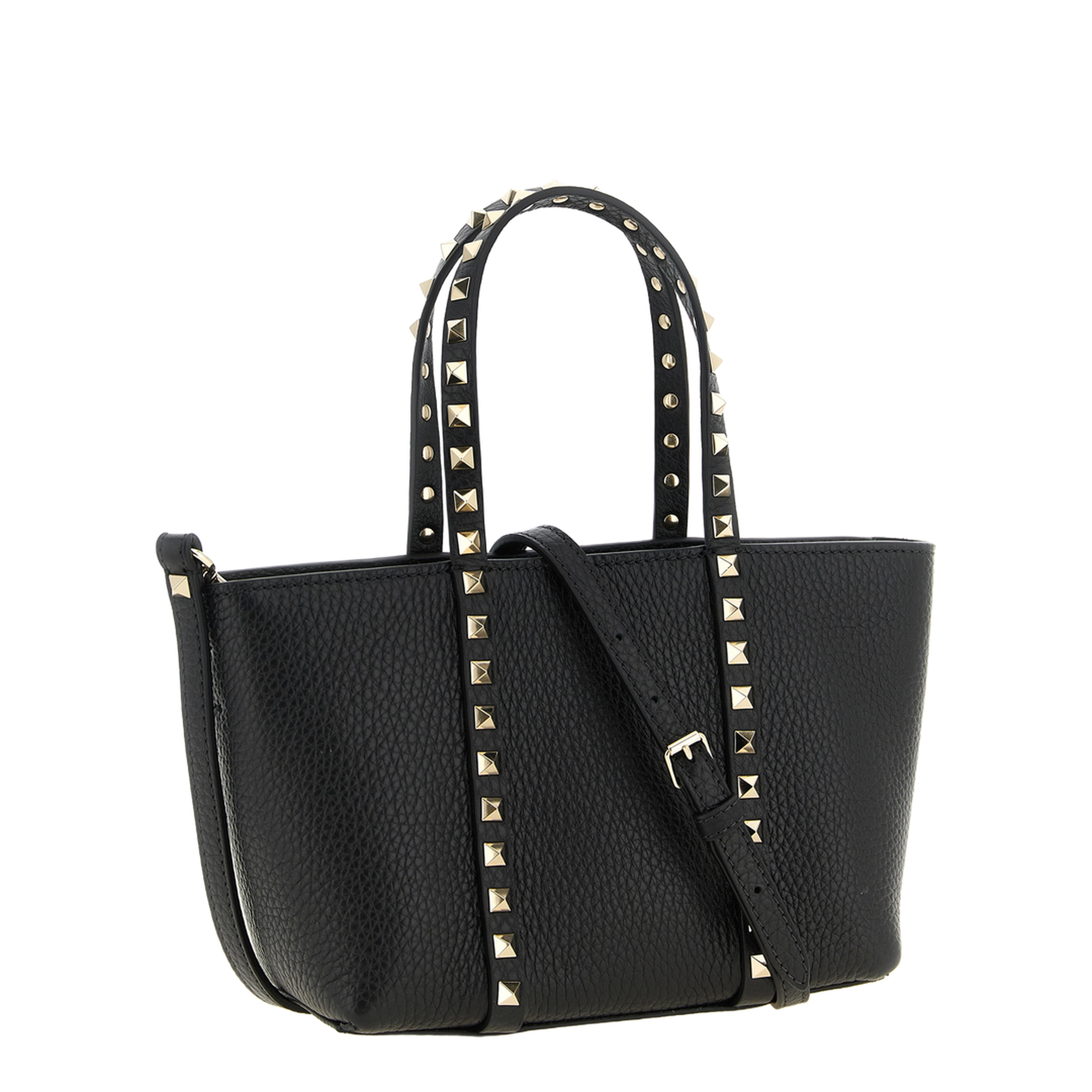 Rockstud Small Calfskin Shopping Bag - Black - Image 2