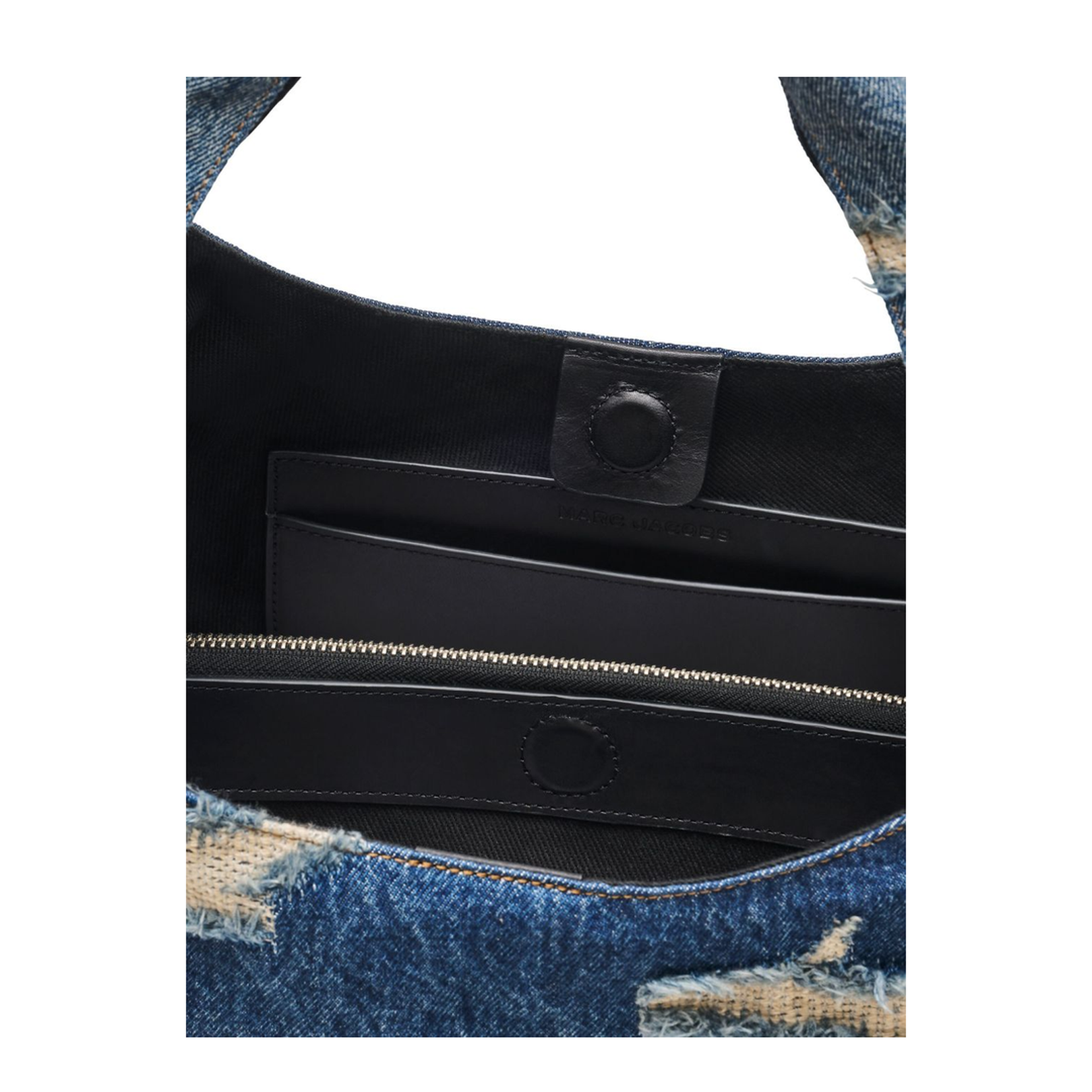 Indigo Blue Cotton Ripped Detailing Shoulder Bag - Image 2