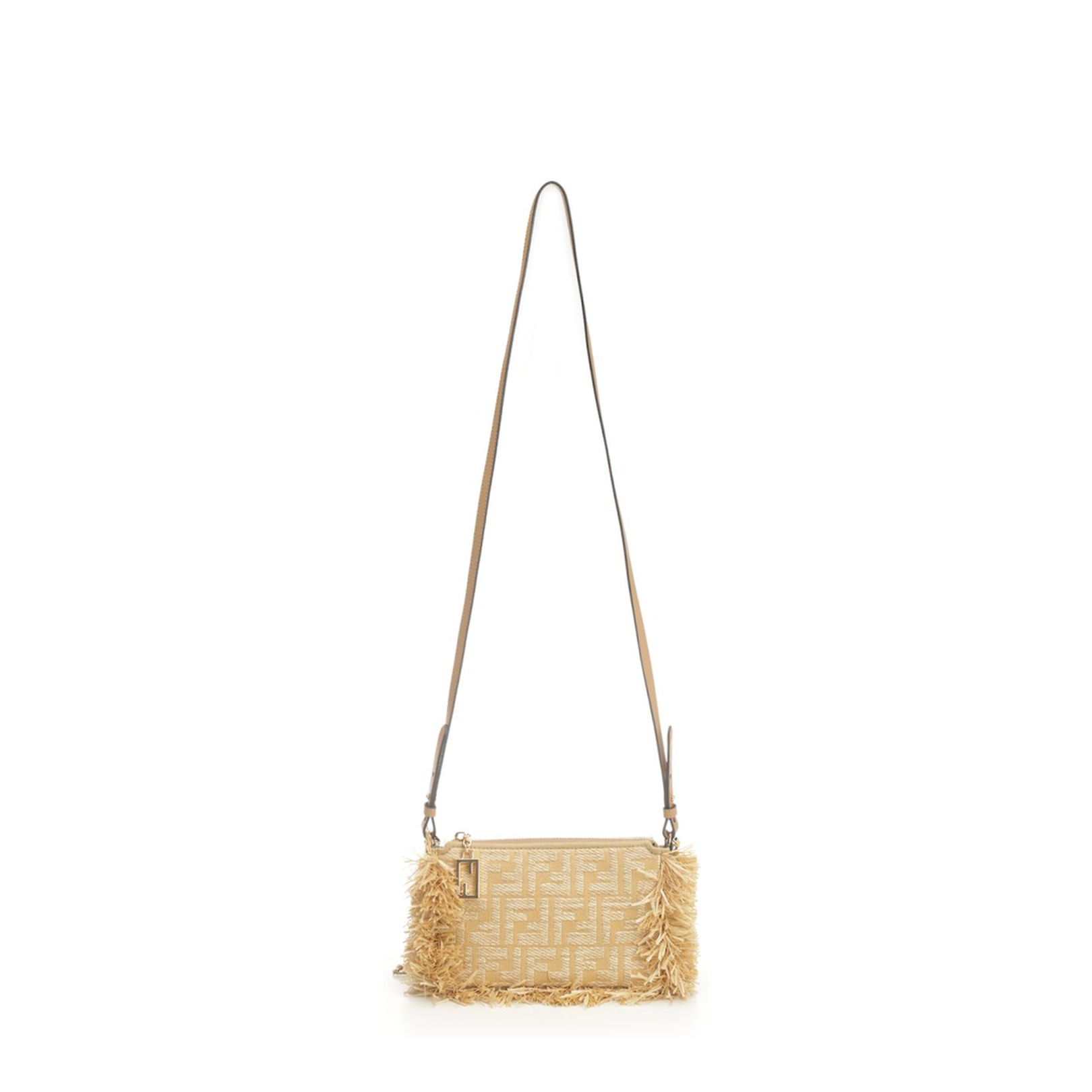 Baguette Pouch Raffia All Over FF With Fringes - Image 1