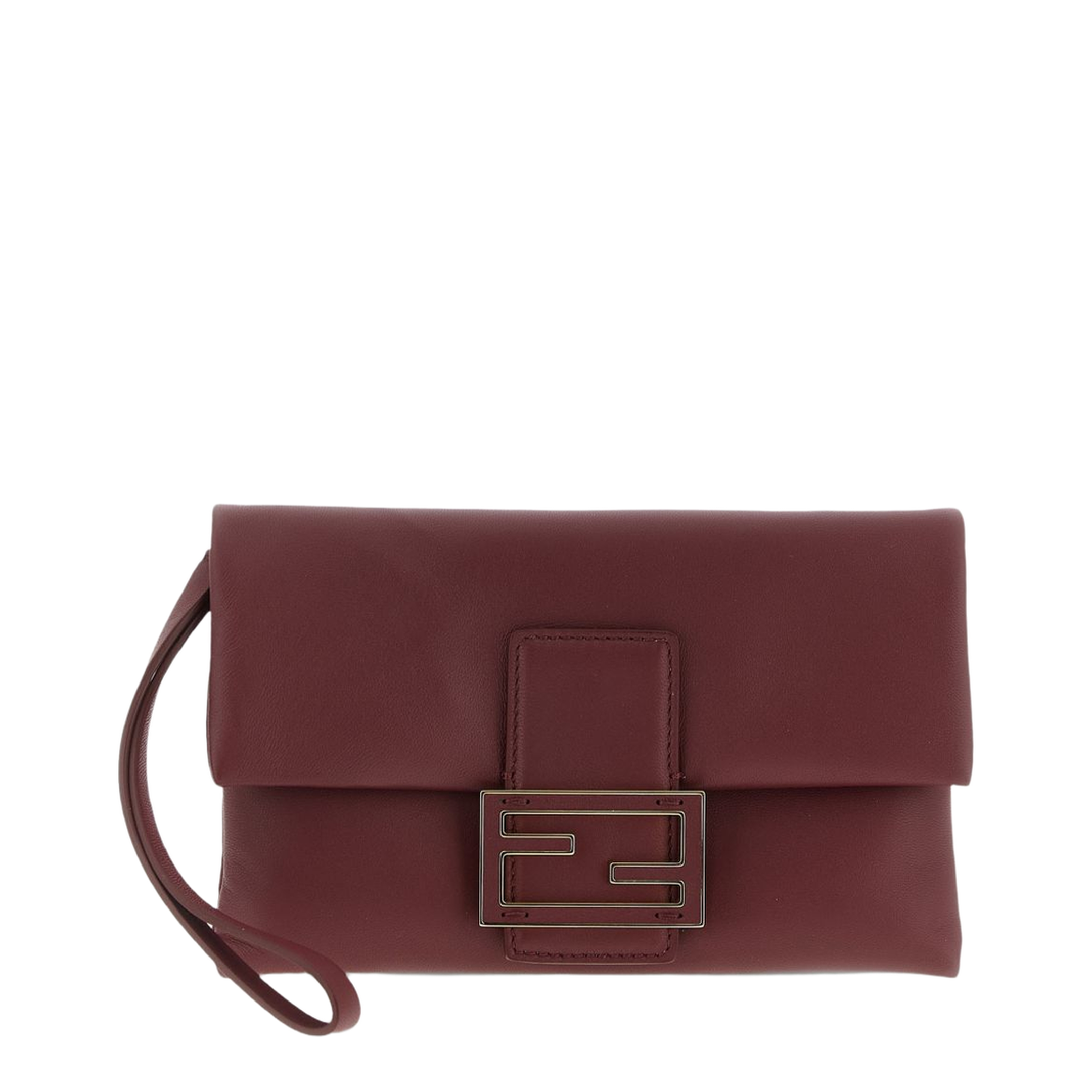 Medium Lambskin Pouch - Burgundy - Image 1