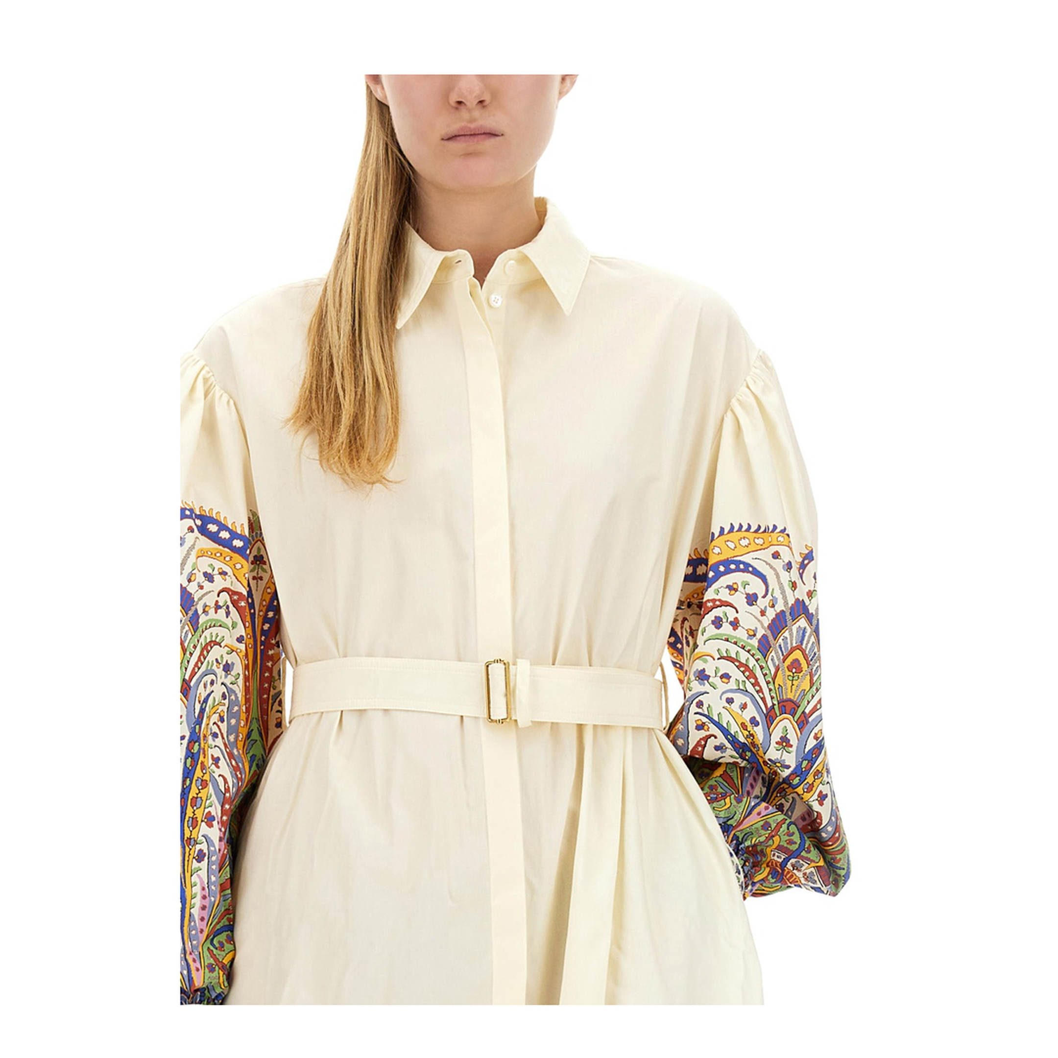 White Cotton Maxi Shirt Dress - Image 4