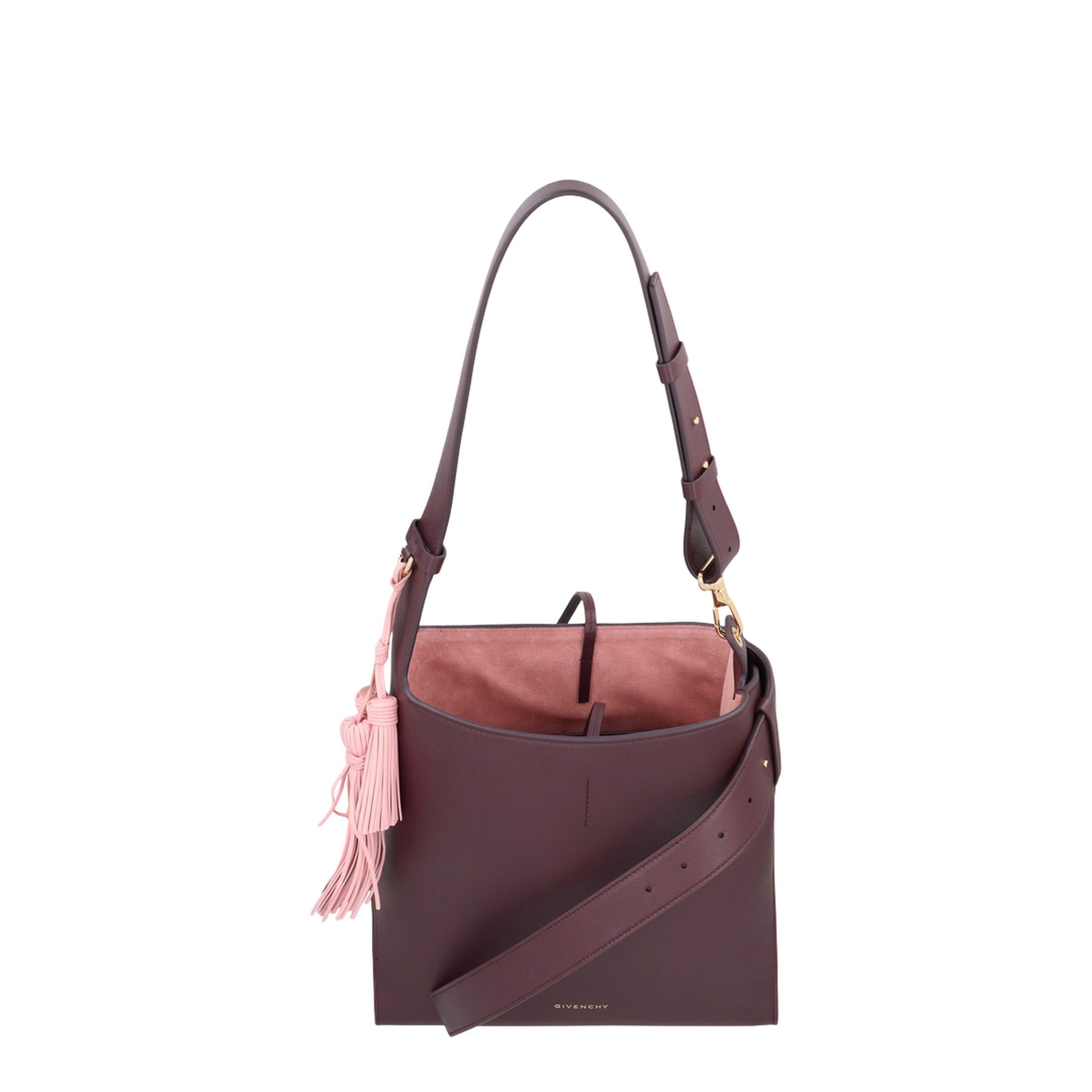 Medium Calfskin Hobo Bag - Burgundy - Image 4
