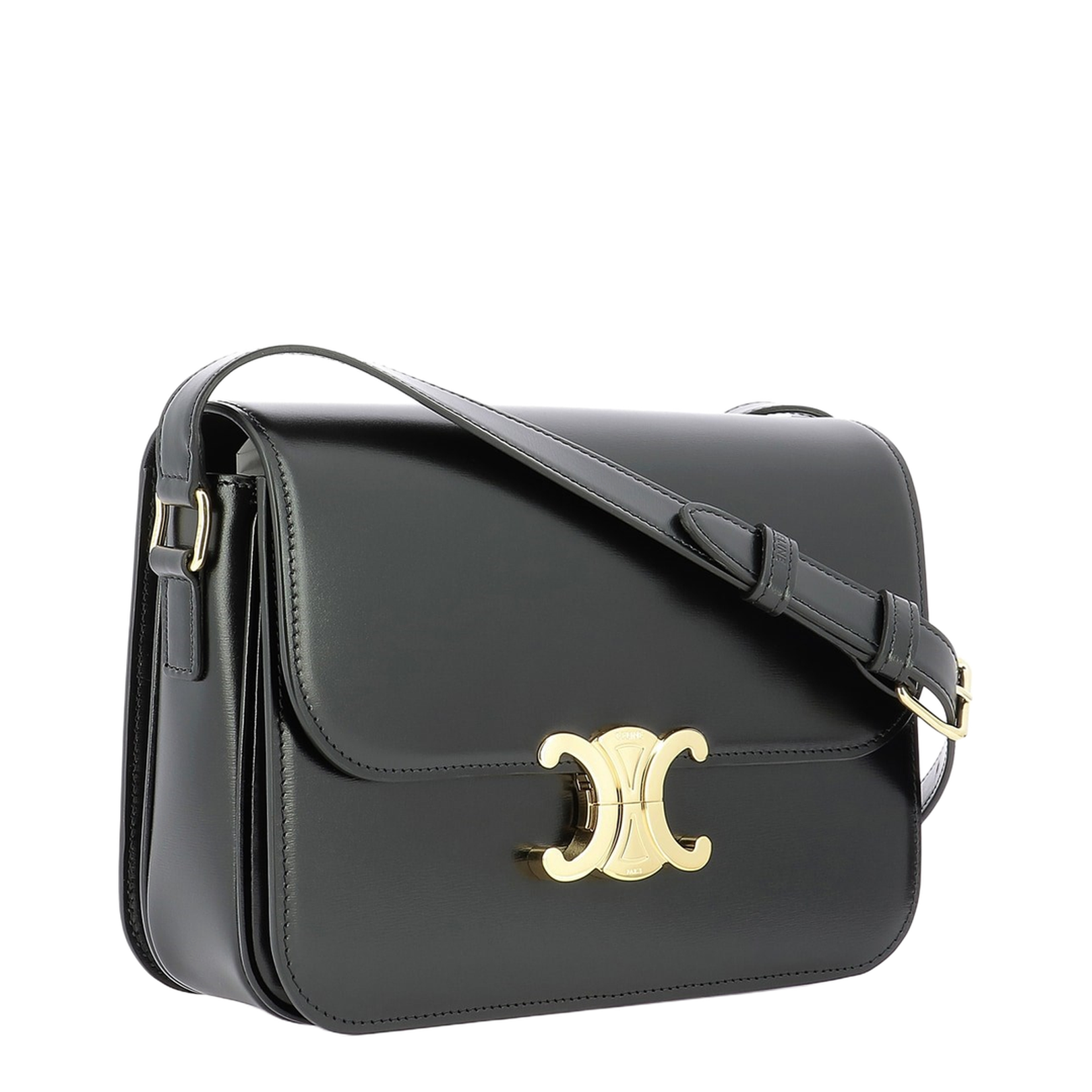 Classique Triomphe Bag in Shiny Calfskin - Black - Image 3