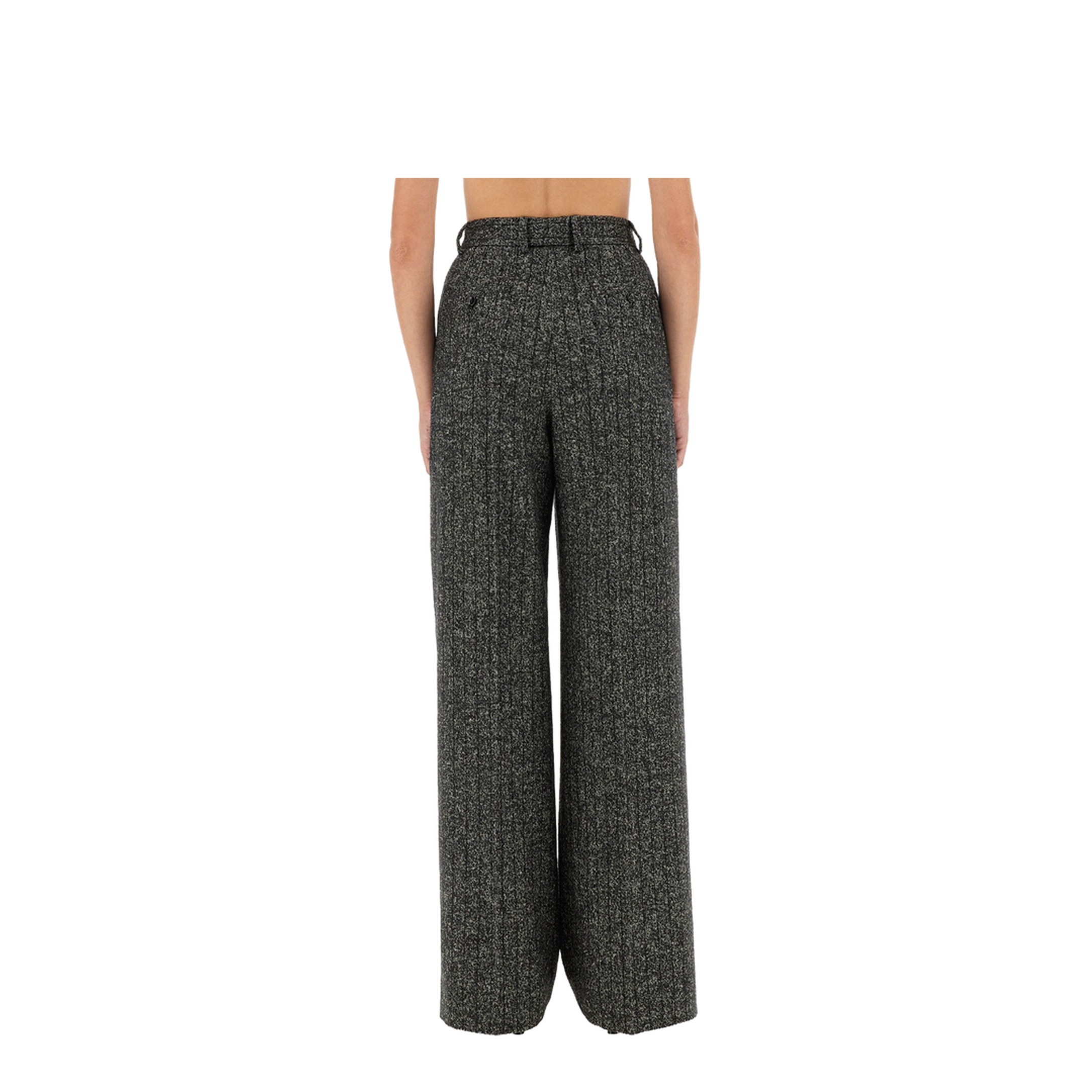 Wide Dark Grey Striped Trousers - Image 3