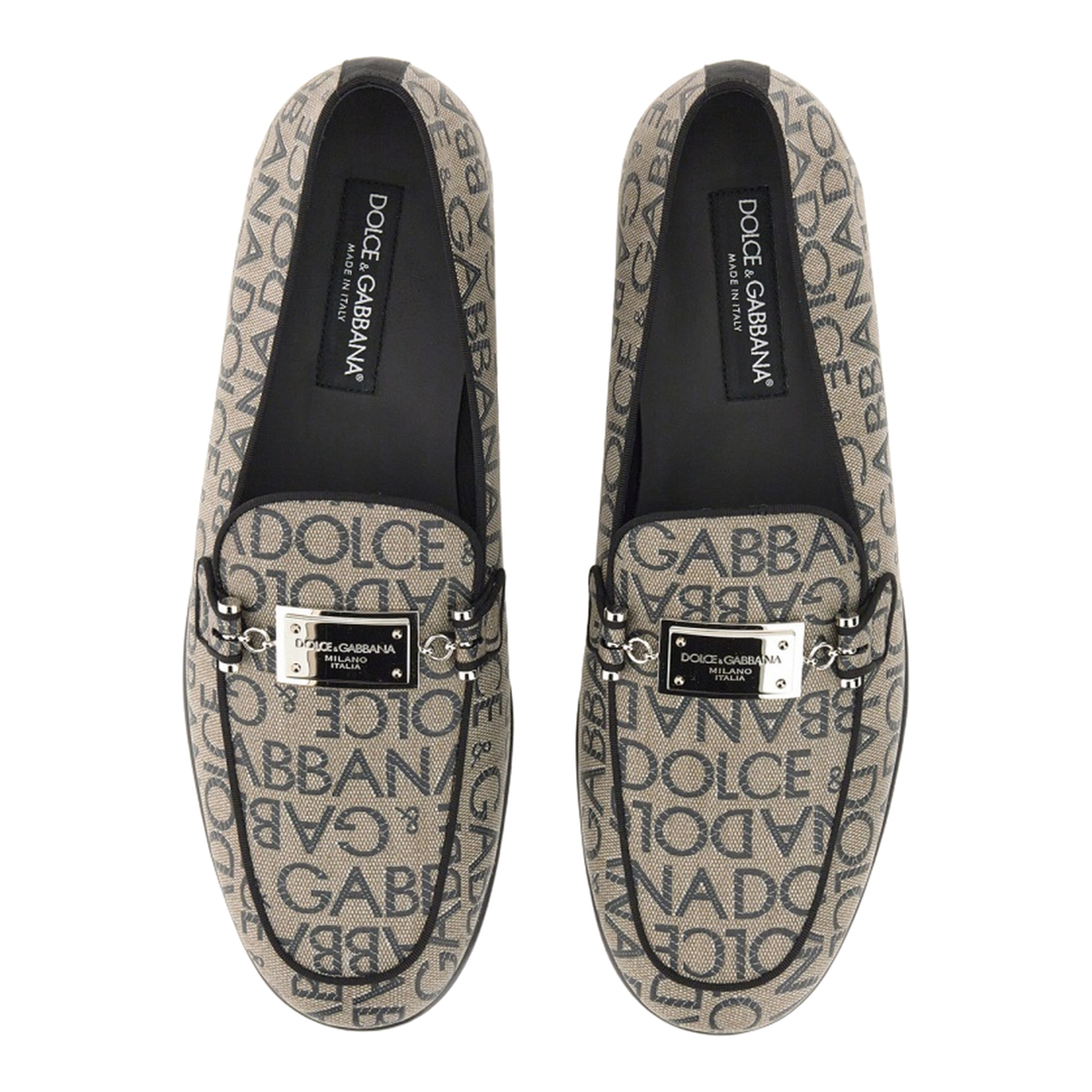 Loafers with all-over lettering logo print - Image 2