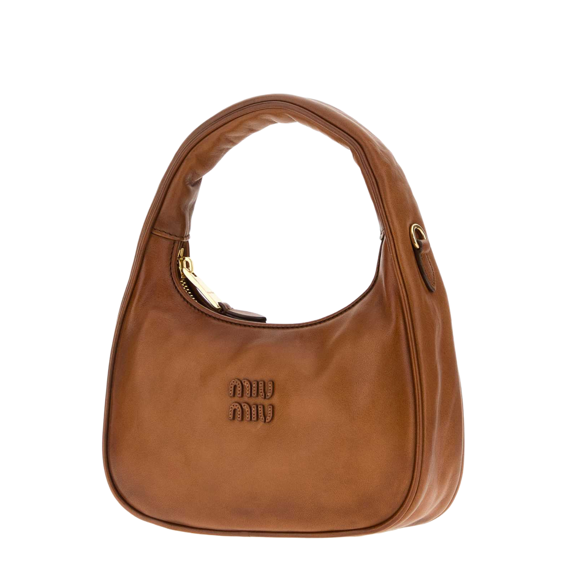 Wander Matelassé Lamb Leather Hobo Bag - Copper Brown - Image 2