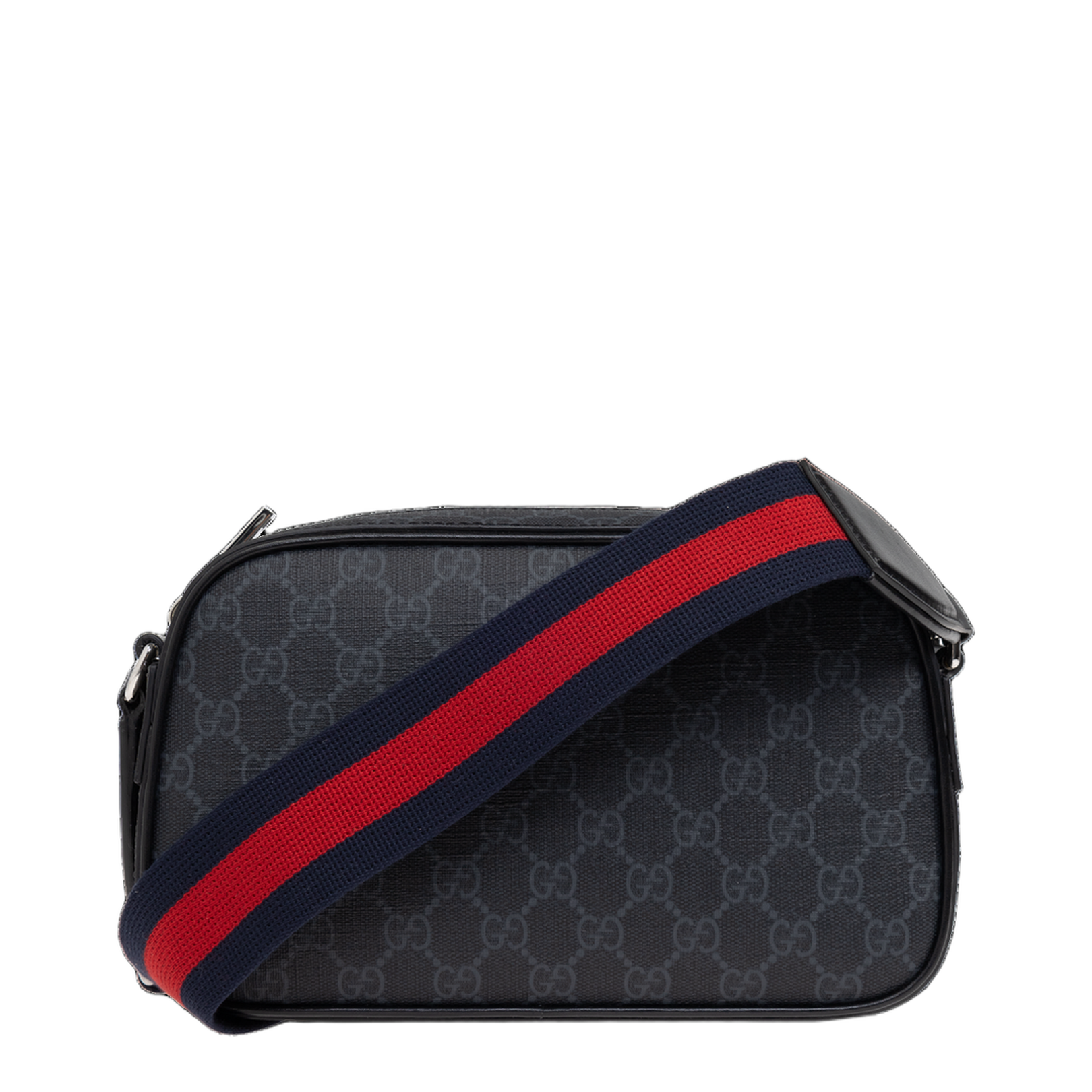 GG Emblem Small Nylon Crossbody Bag - Black - Image 2