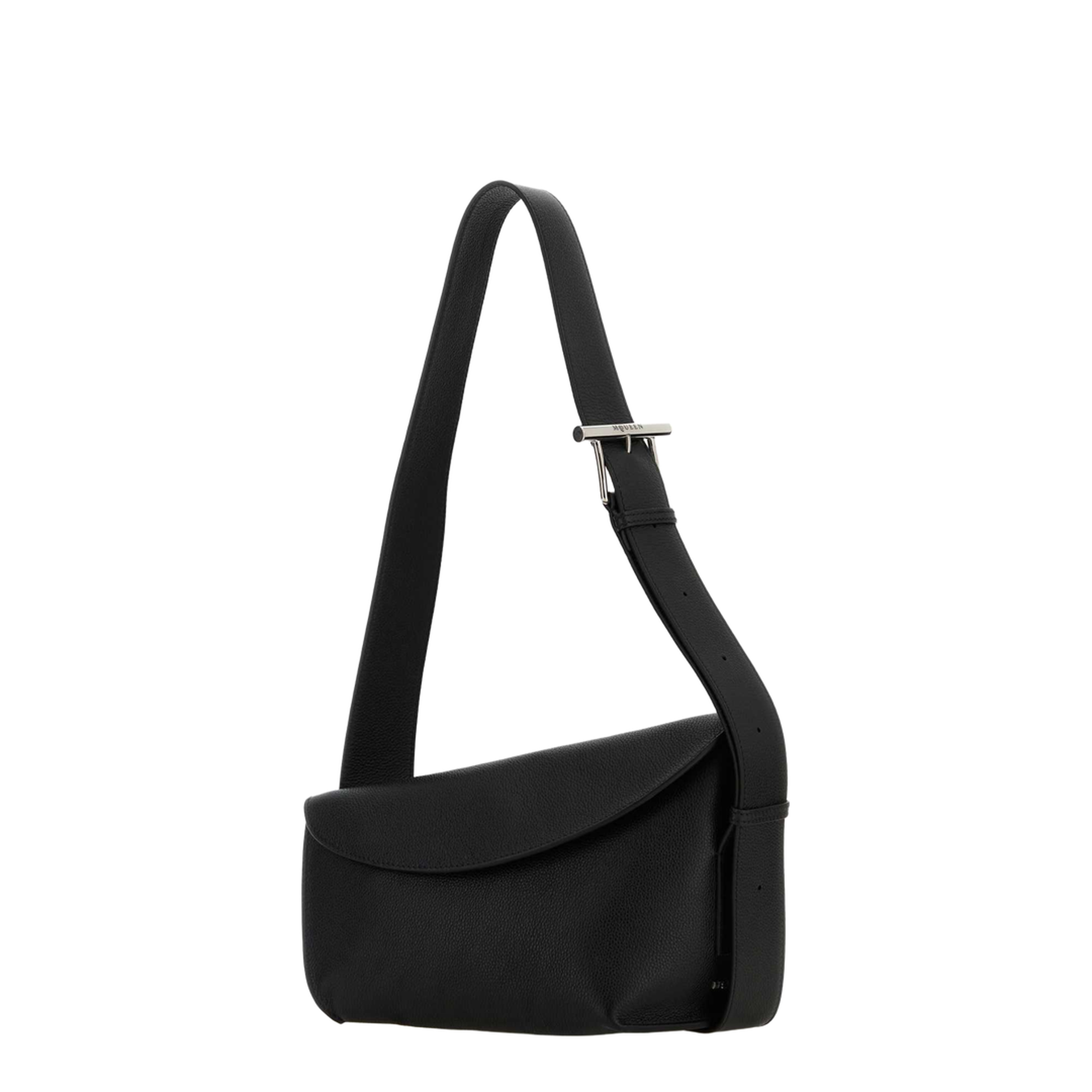Large Calf Leather Sling Bag - Black - Image 2
