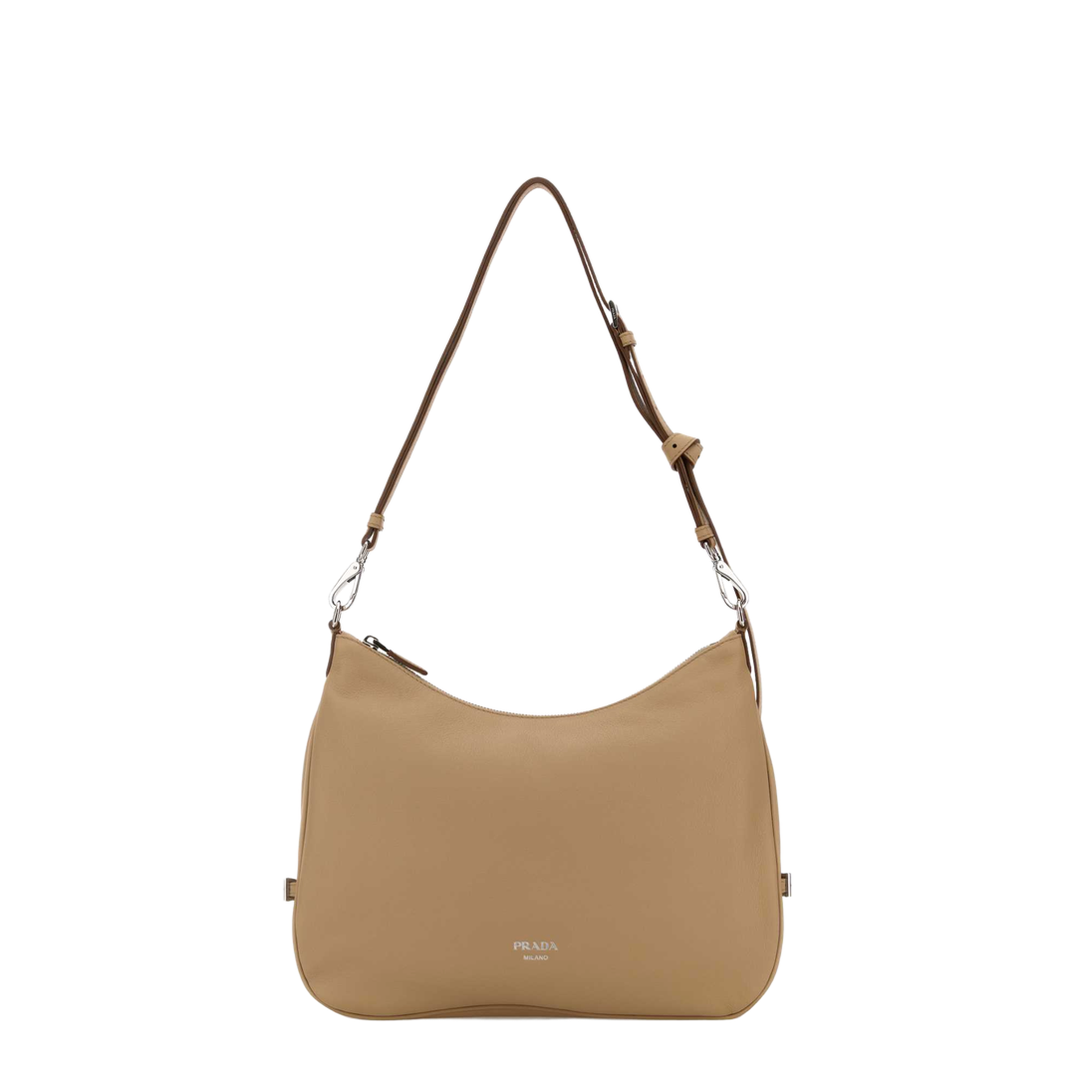 Fold Large Leather Shoulder Bags - Sand Beige - Image 1