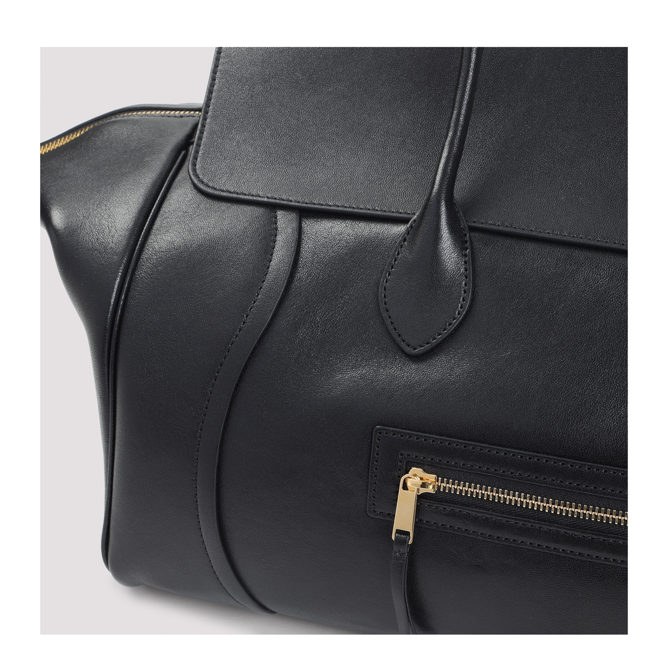 Large Luggage Calfskin Handbag - Black - Image 6
