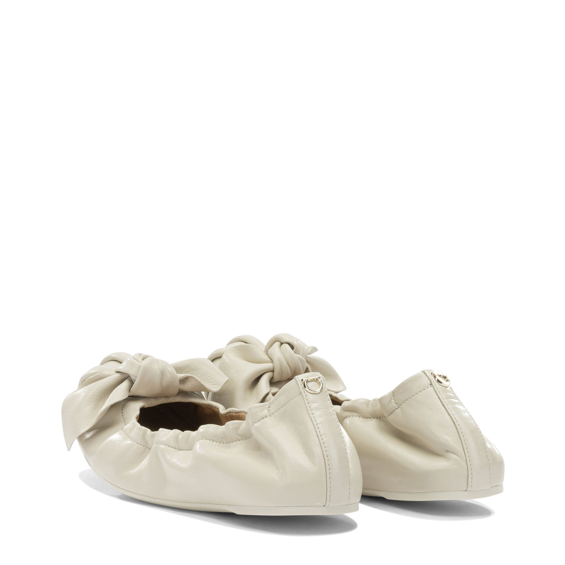 Leather Ballet Flats With Bow - Image 4