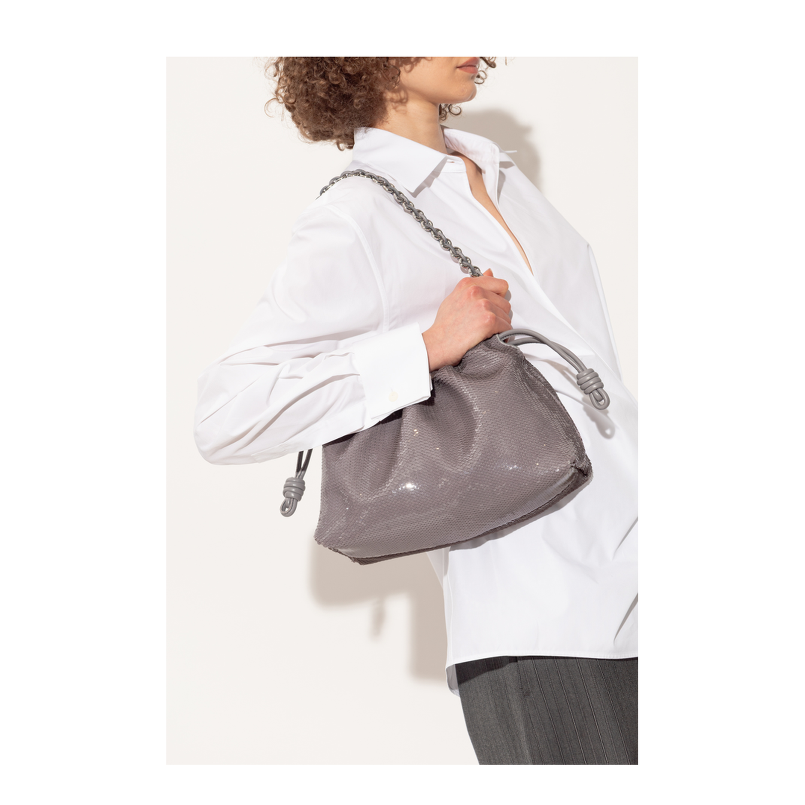 Flamenco Medium Calfskin Purse - Grey - Image 2