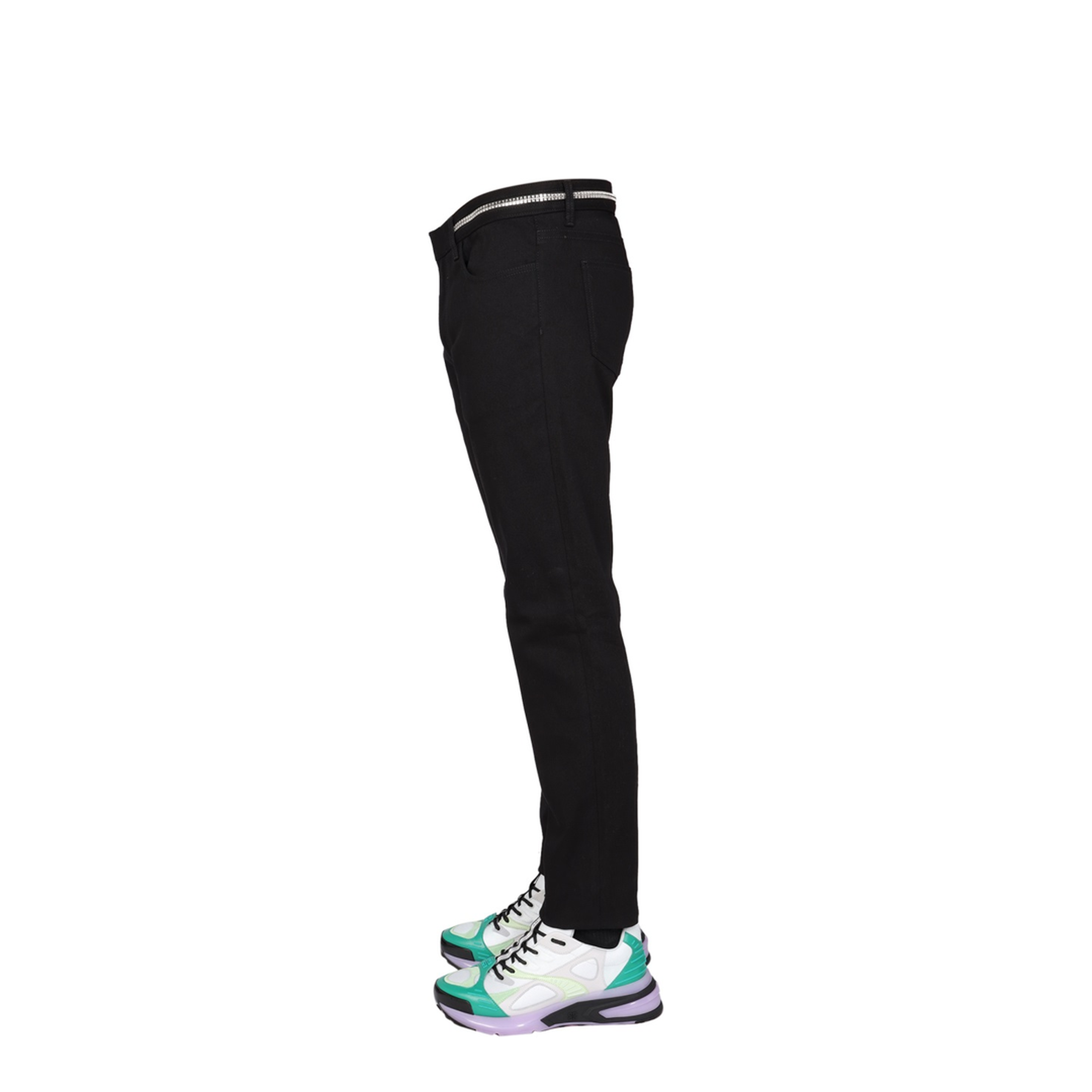 Slim Fit Jeans with Metallic Details - Image 4