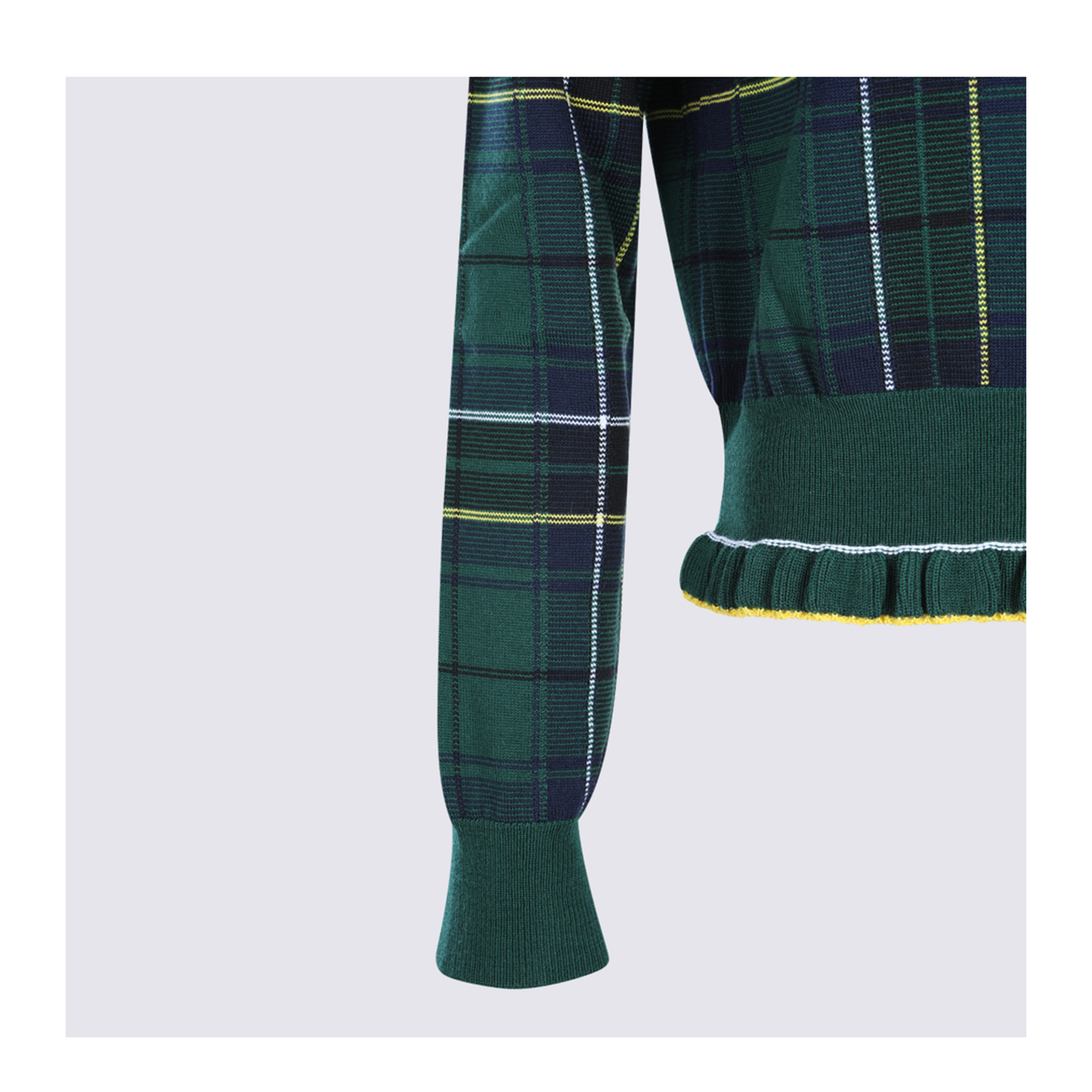 Wool Tartan Jumper Dark Green Blue - Image 8