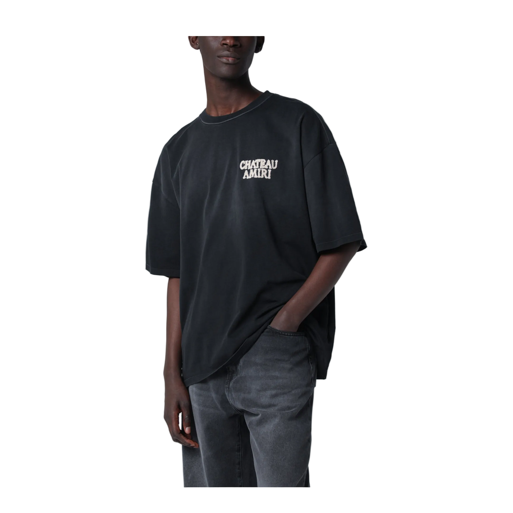 Black T-Shirt With Chateau Logo - Image 1