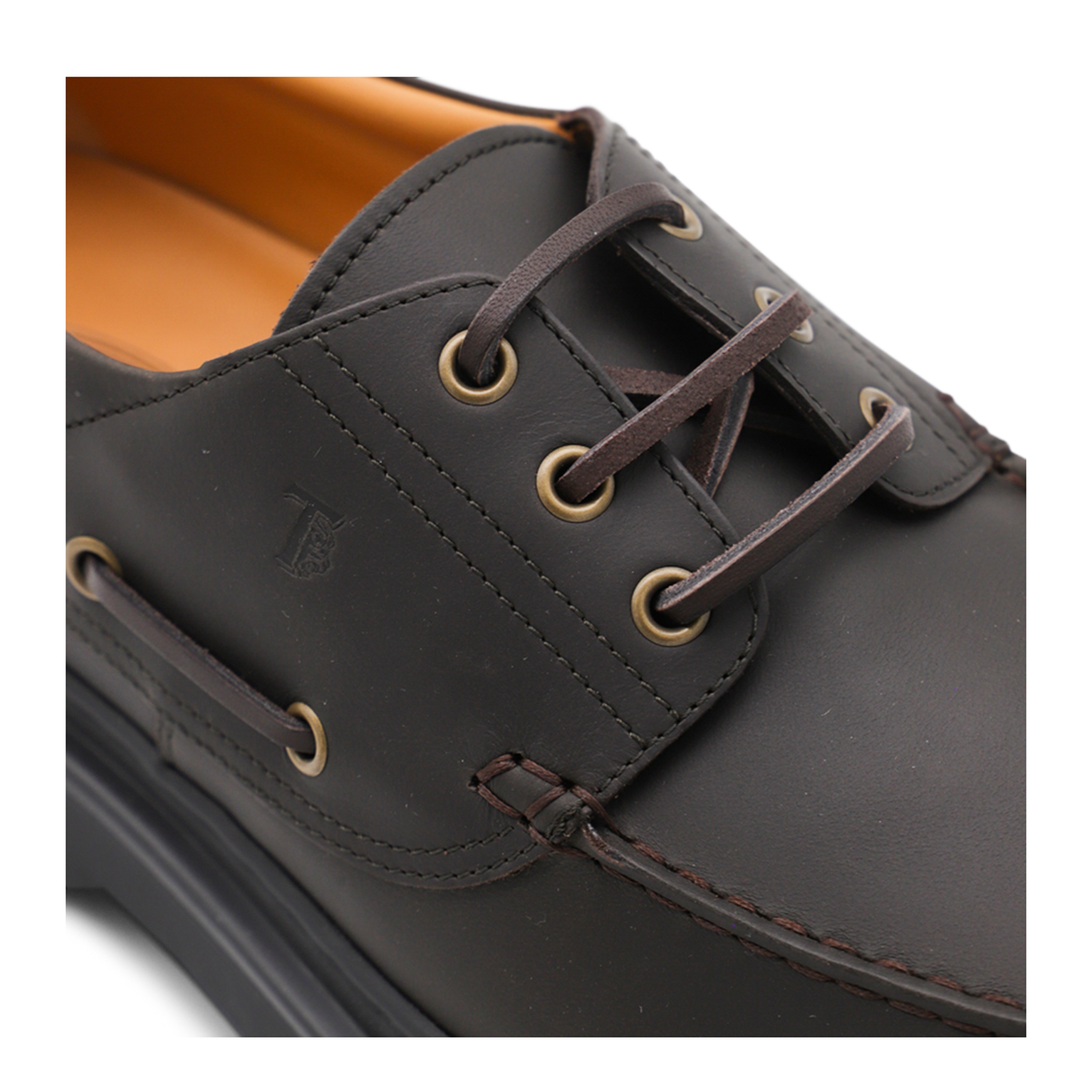 Coffee Brown Front Button Fastening Moc Stitching - Image 7