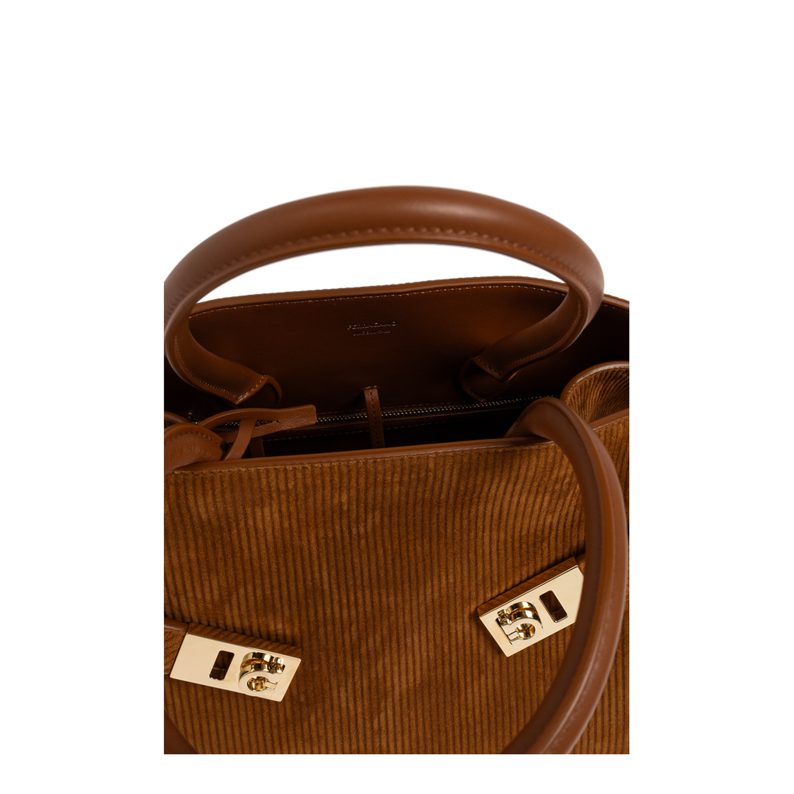 Hug Medium Calfskin Suede Handbag - Naturale - Image 5