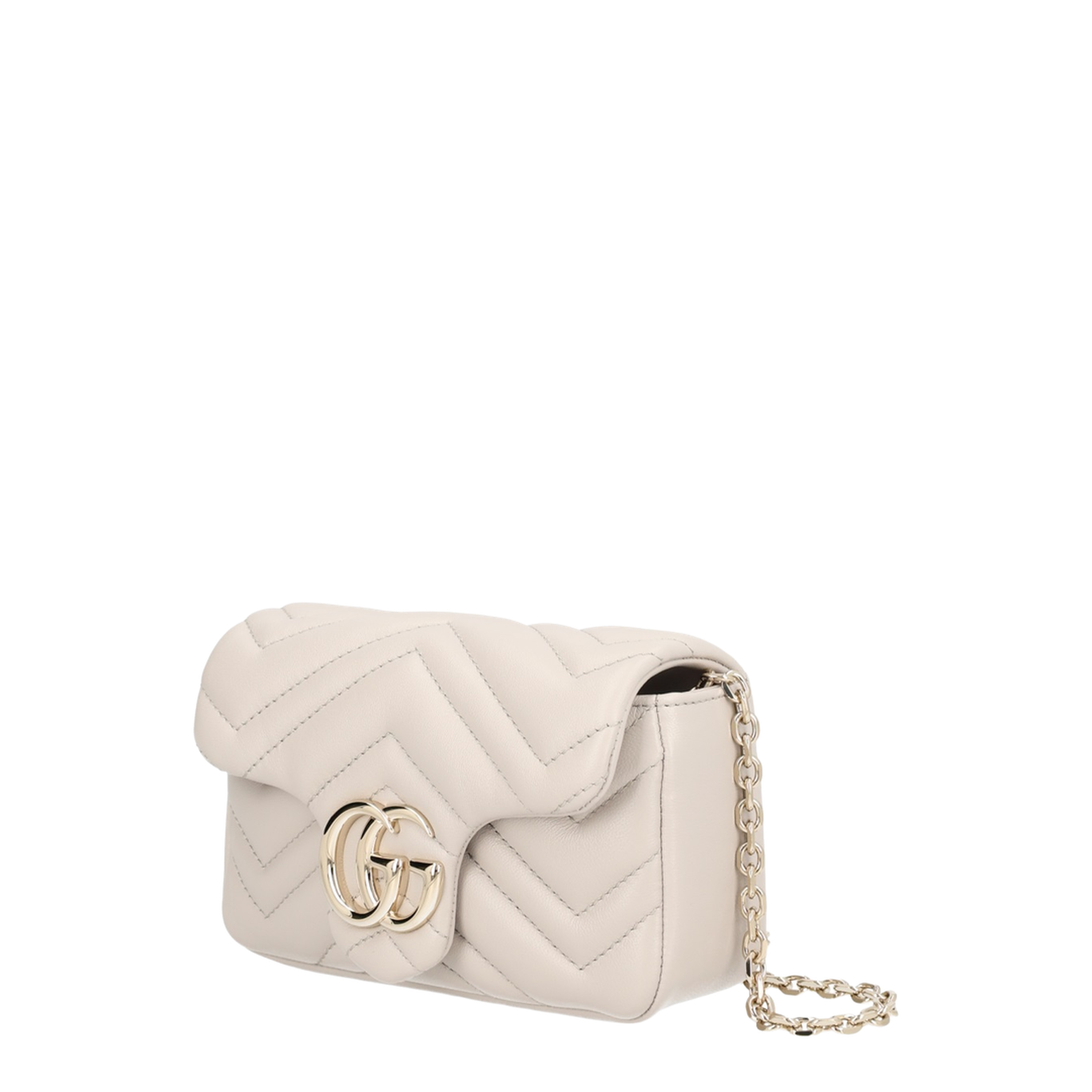 GG Marmont Mini Shoulder Bag Nappa Leather - Light Grey - Image 4