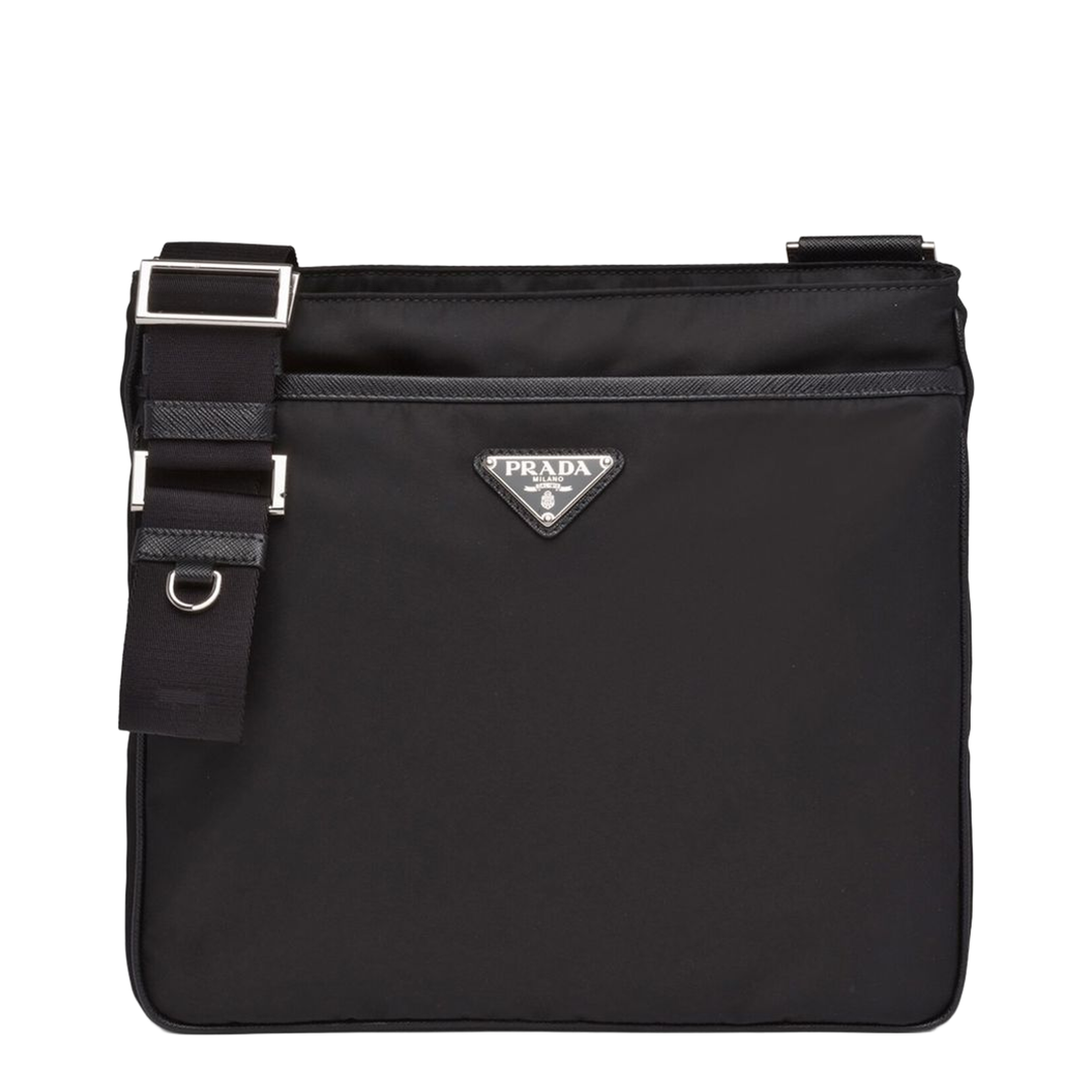 Re-Nylon Saffiano Shoulder Bag - Black - Image 1