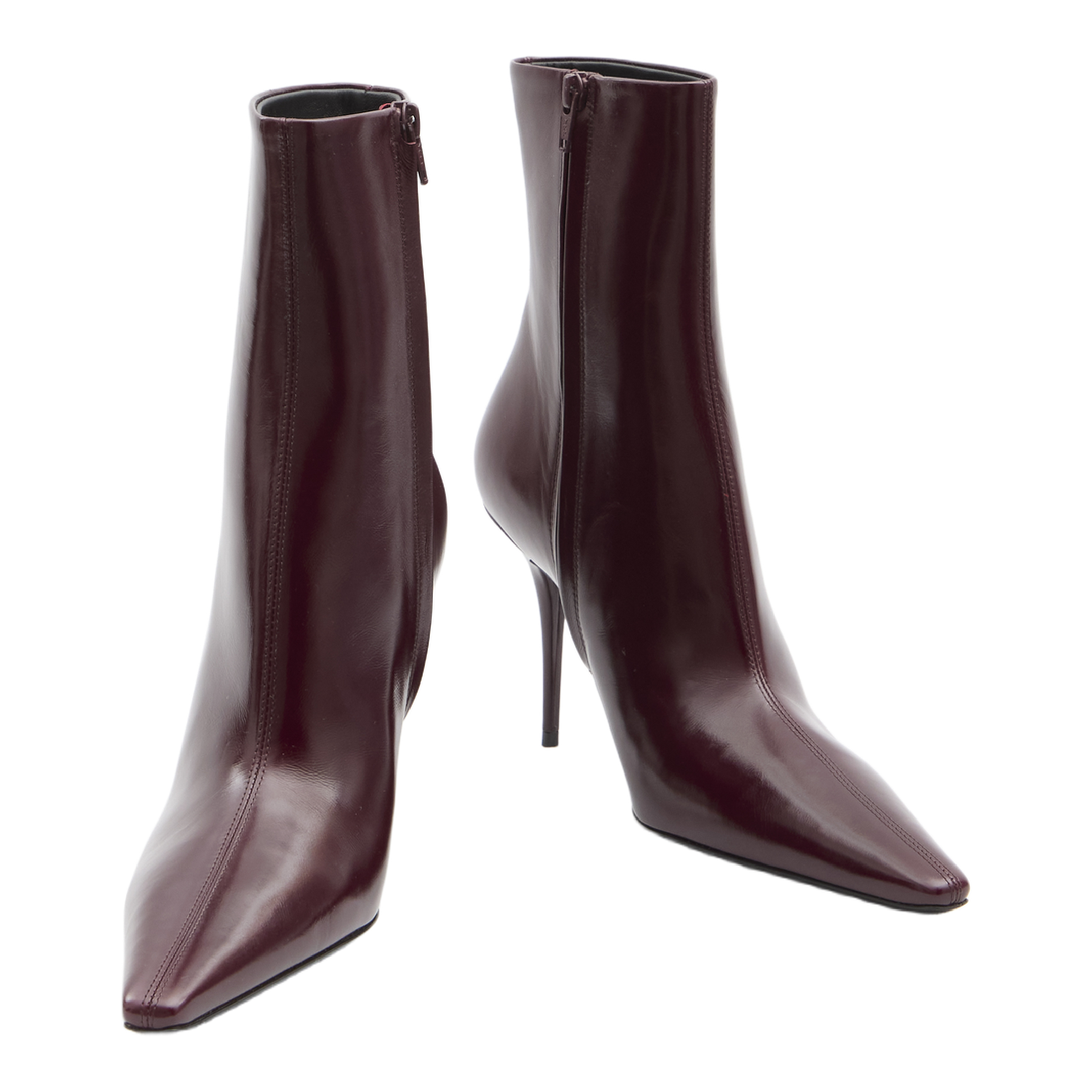 Ashley Booties in Smooth Leather in Bordeaux - Image 5