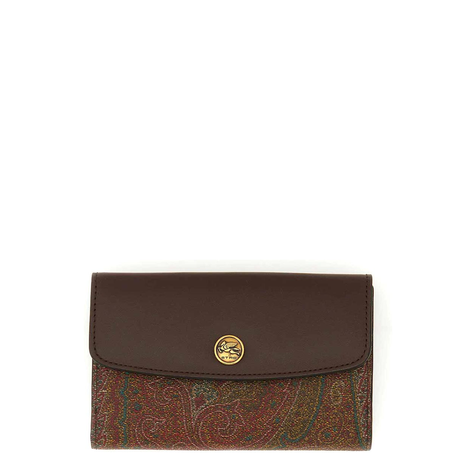Paisley Wallet with Leather Flap and Coin - Image 1