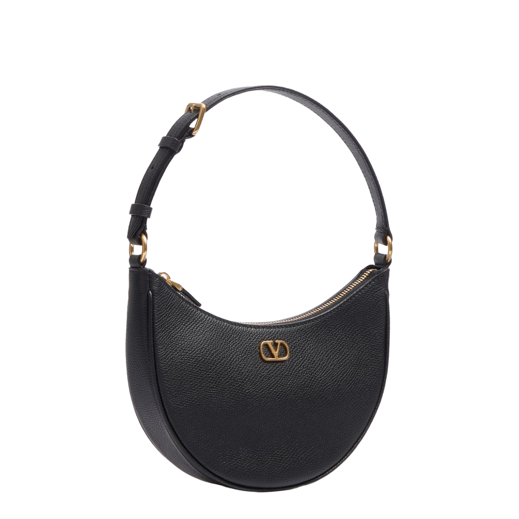 VLogo Signature Leather Mini Shoulder Bag - Black - Image 2