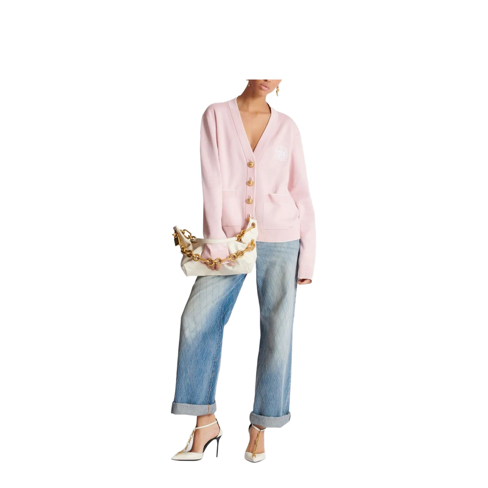 Medium Hand Bag Leather White - Image 3