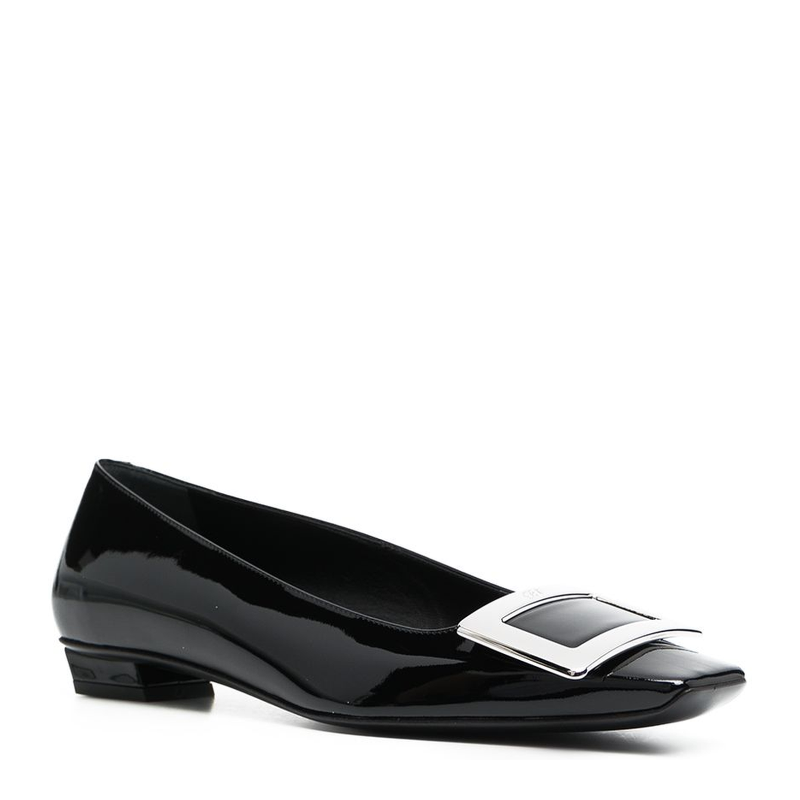 Black Patent Leather Low Block Heel - Image 4