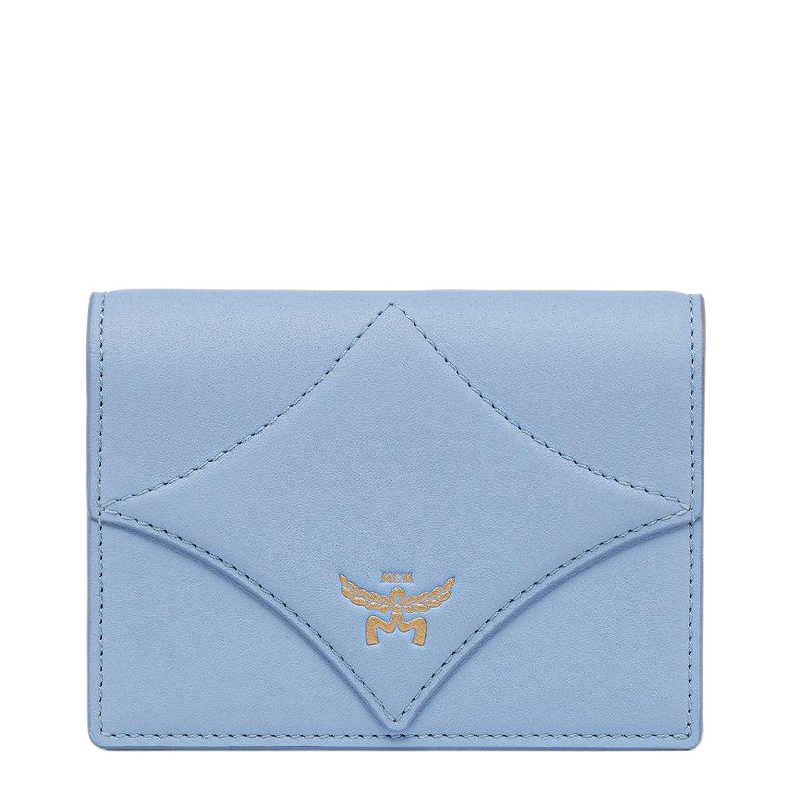 Spanish Calfskin Diamond Snap Wallet - Blue - Image 1