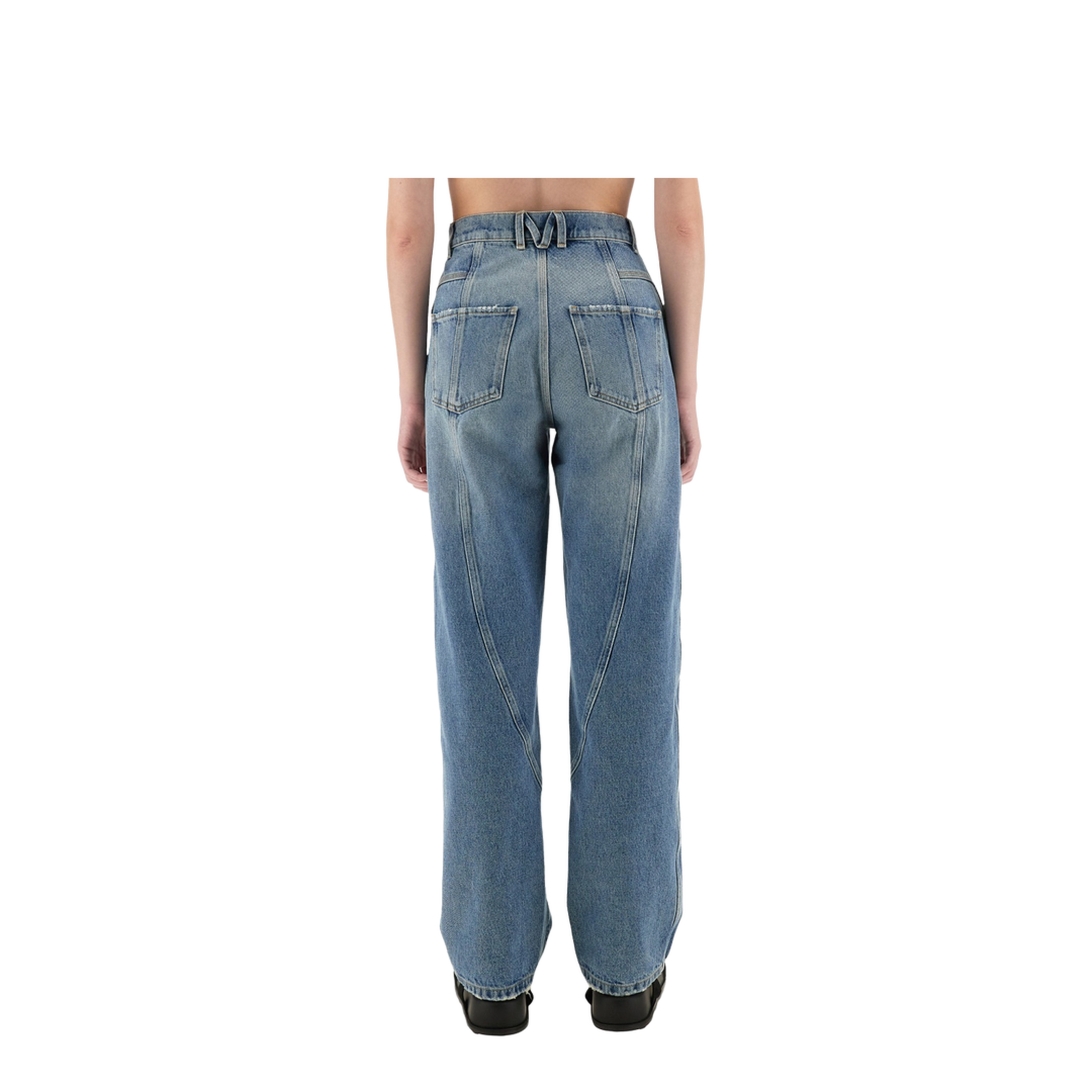Wide Leg Jeans - Blue - Image 3