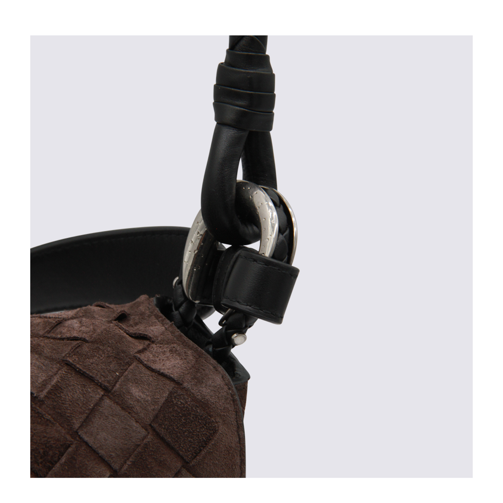 Intrecciato Suede Shoulder Bags - Brown - Image 4