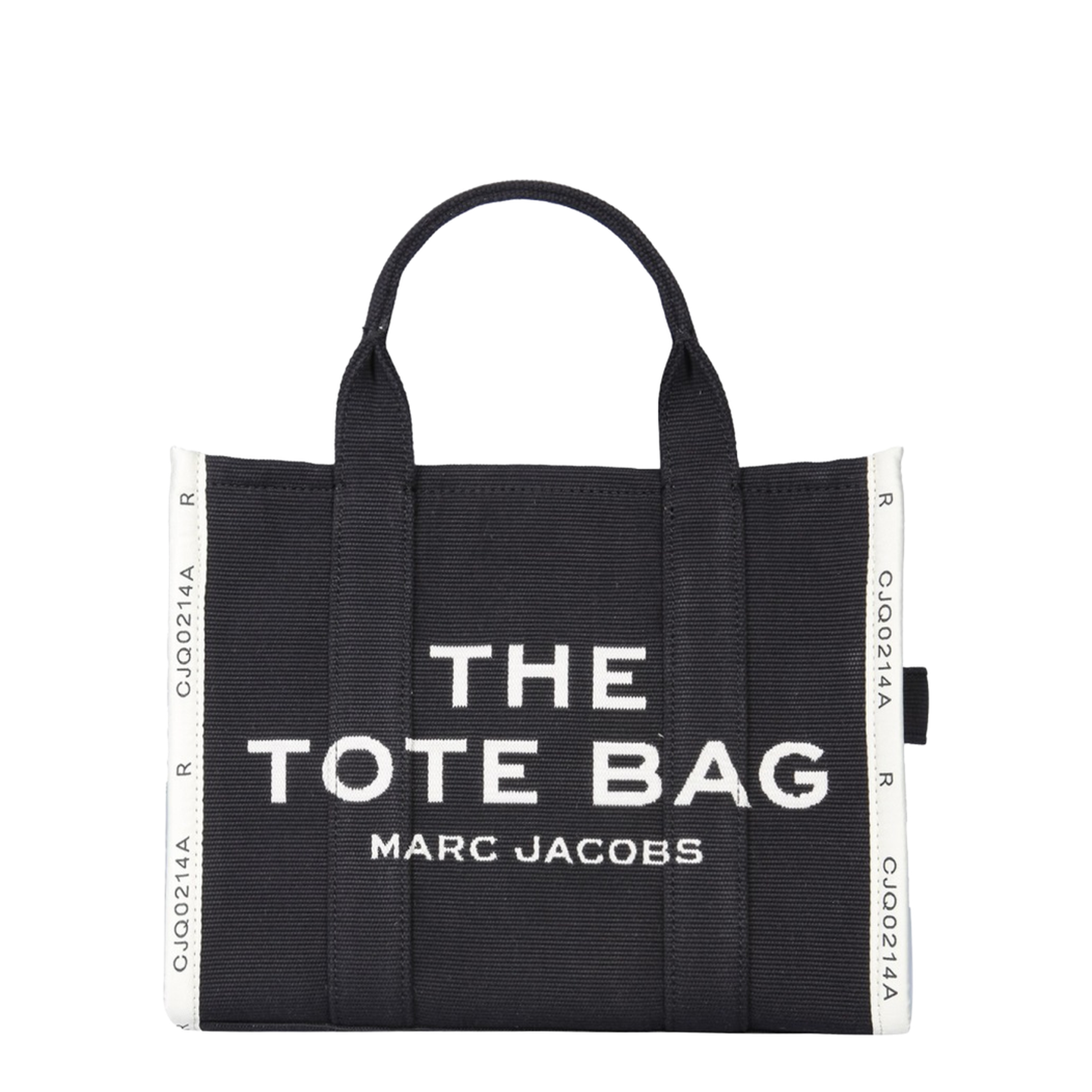 Jacquard Medium Woven Tote Bag - Black - Image 5