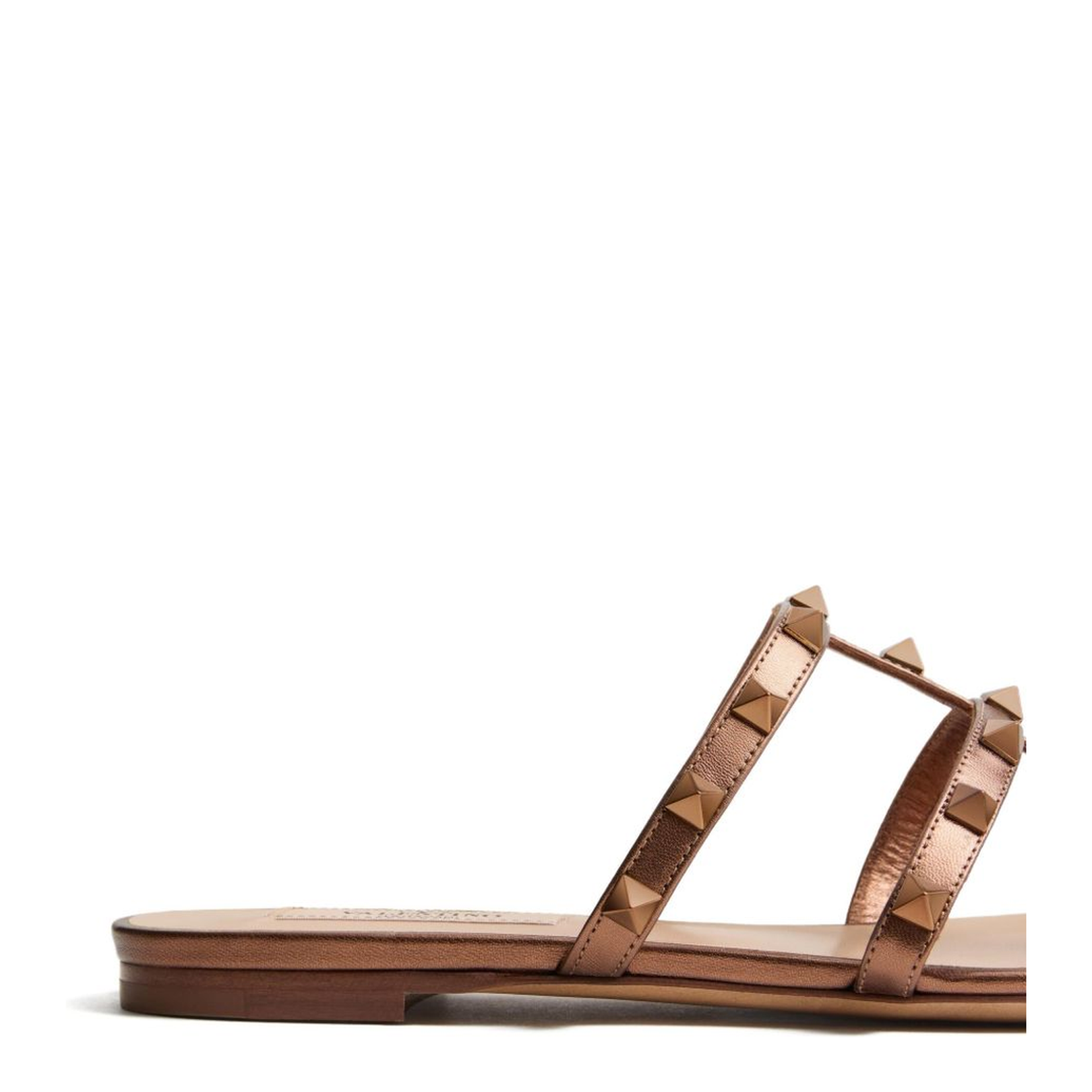 Rockstud Leather Flat Sandals - Image 2
