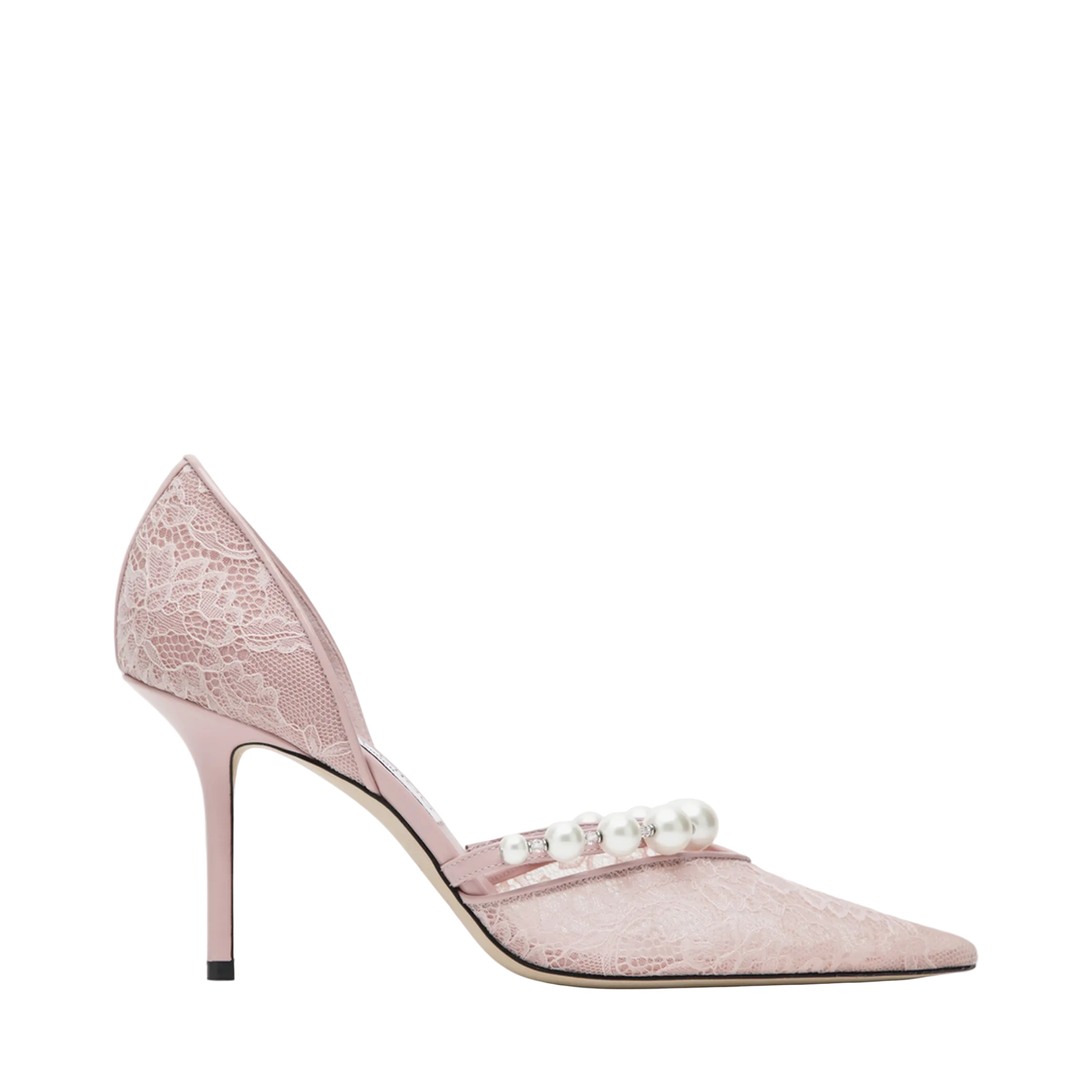 Pink Lace Décolleté with Pearl Decoration - Image 1