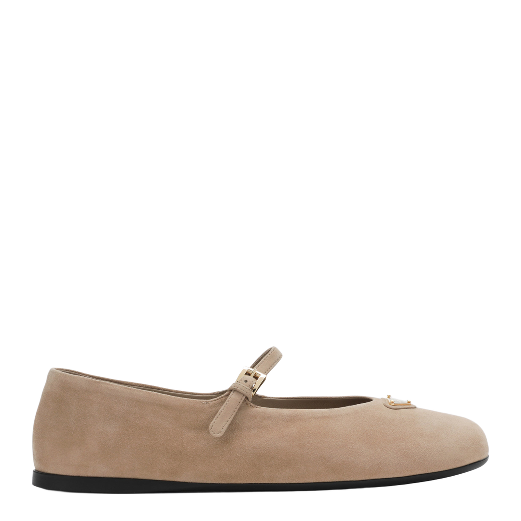 Ballet Flats In Sand Suede Leather - Image 1