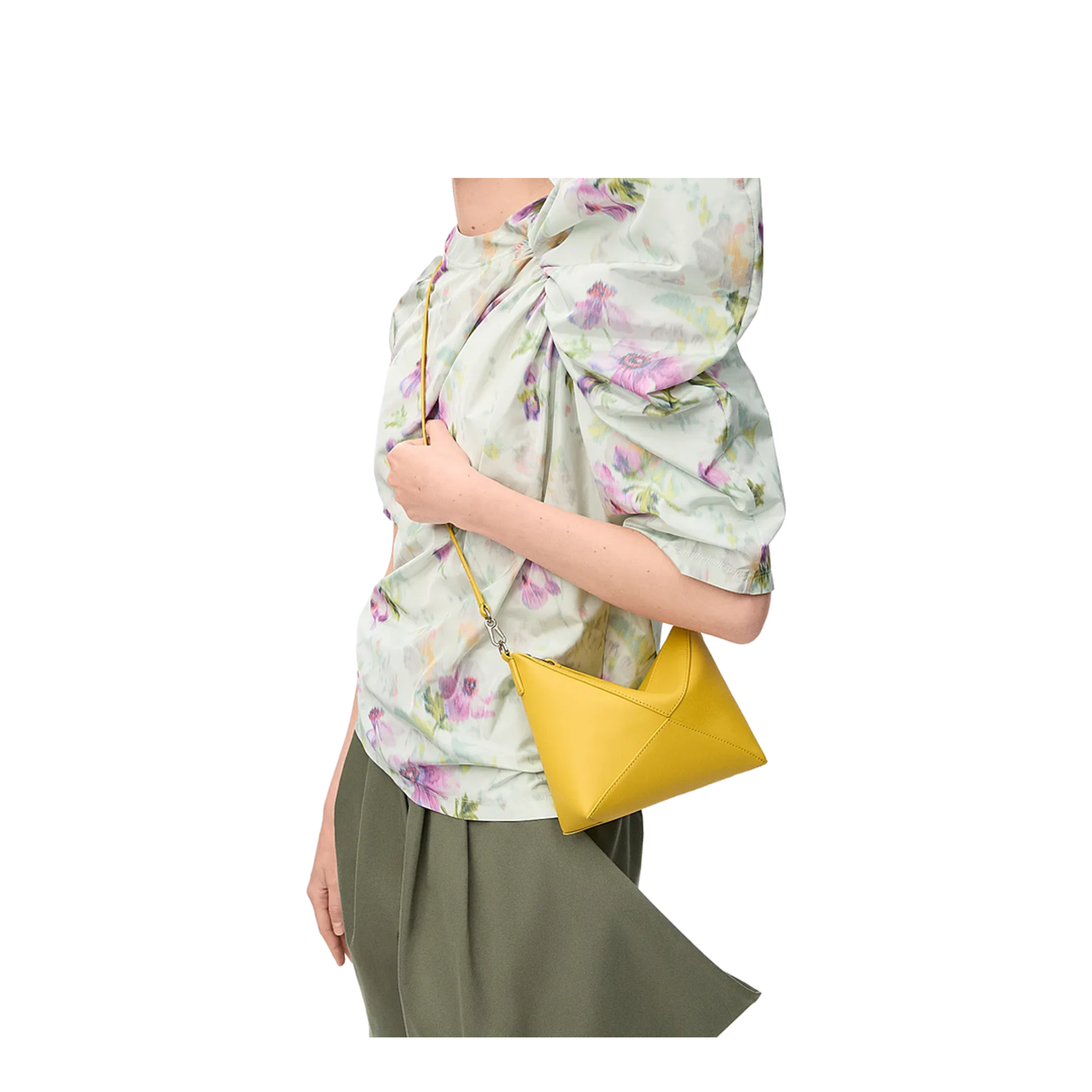 Puzzle Fold Leather Pouch - Yellow - Image 4