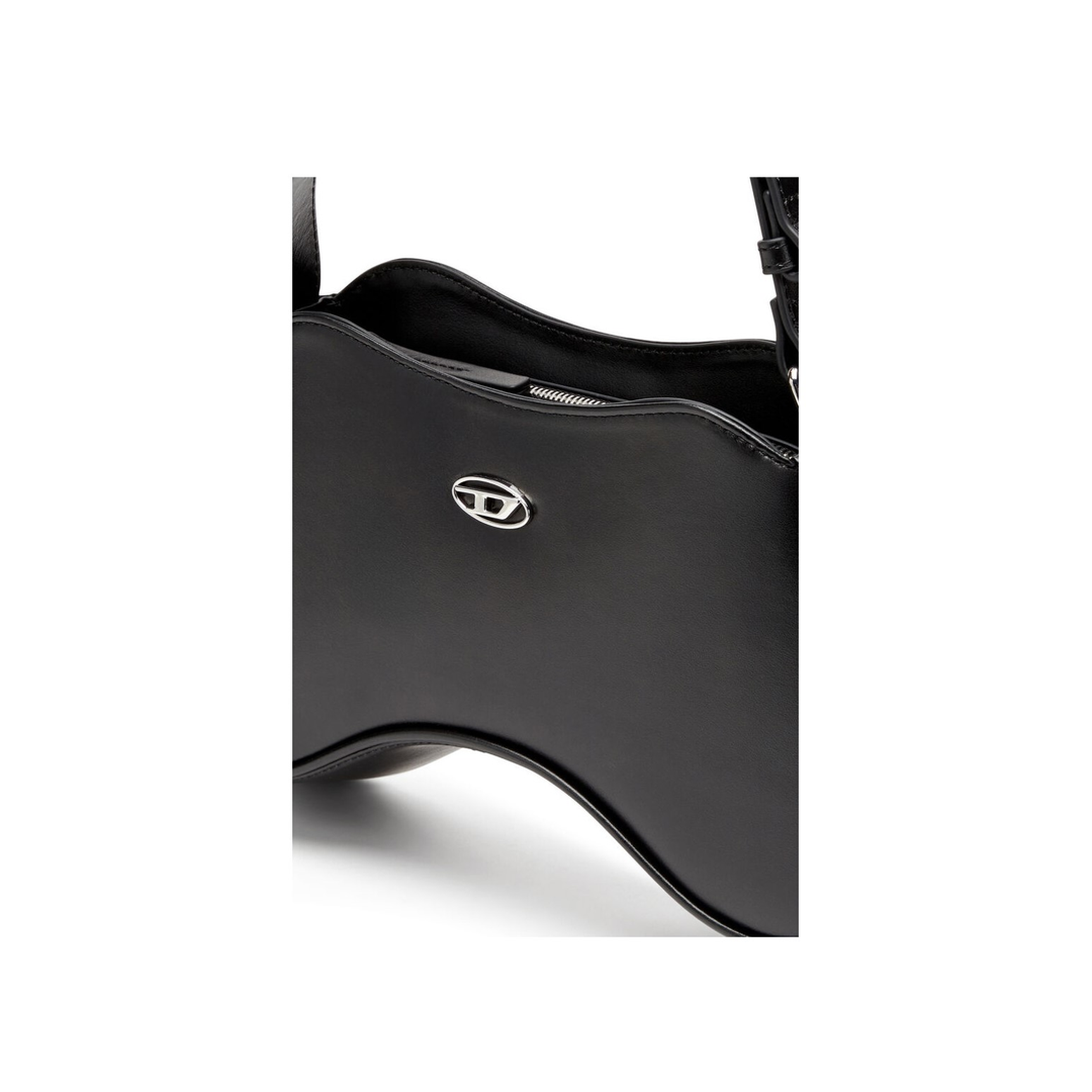 Play Semi-Gloss Leather Shoulder Bag - Black - Image 6