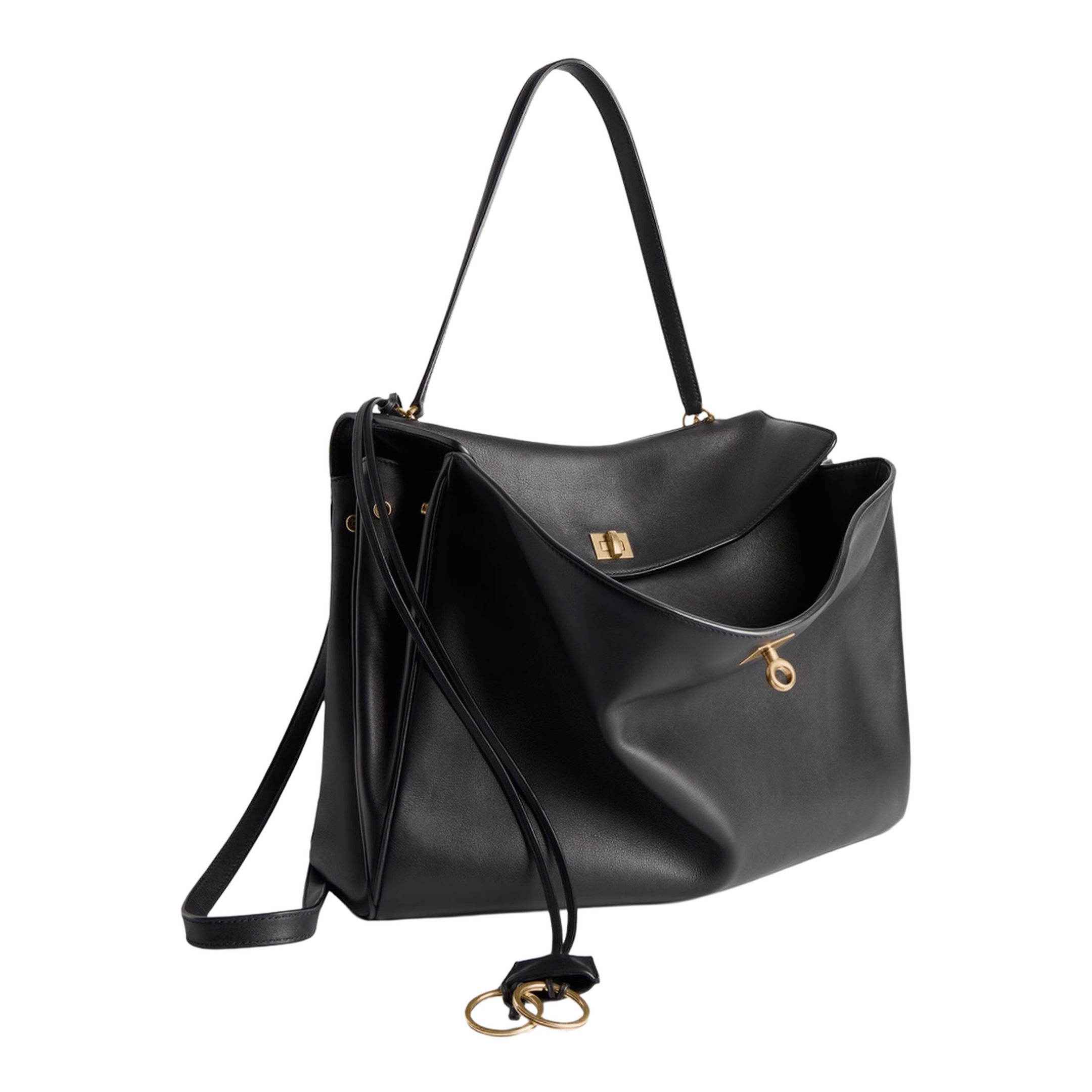 Rodeo Large Calfskin Handbag - Black - Image 4