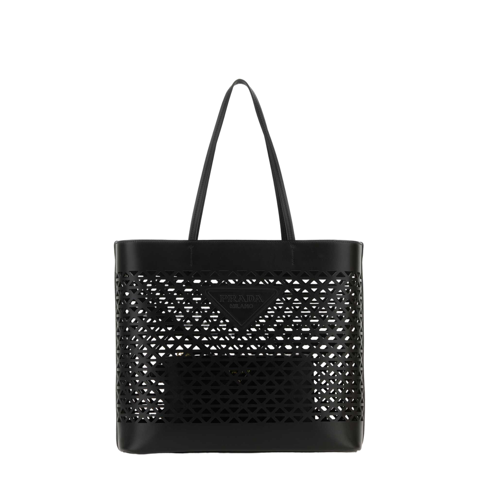 Elegant Black Leather Shopping Bag - Image 3