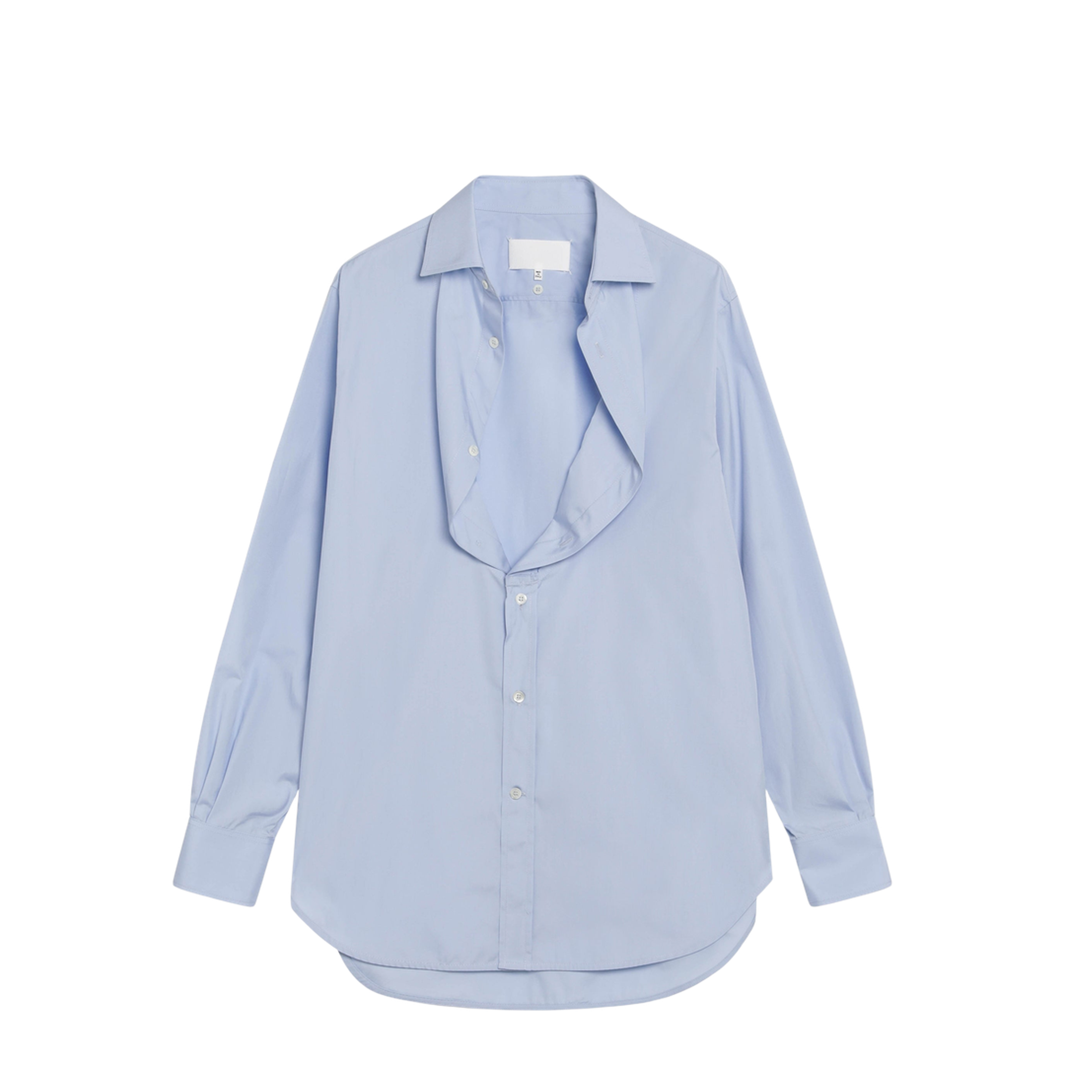 Light Blue Blouse with Folded Collar - Image 1