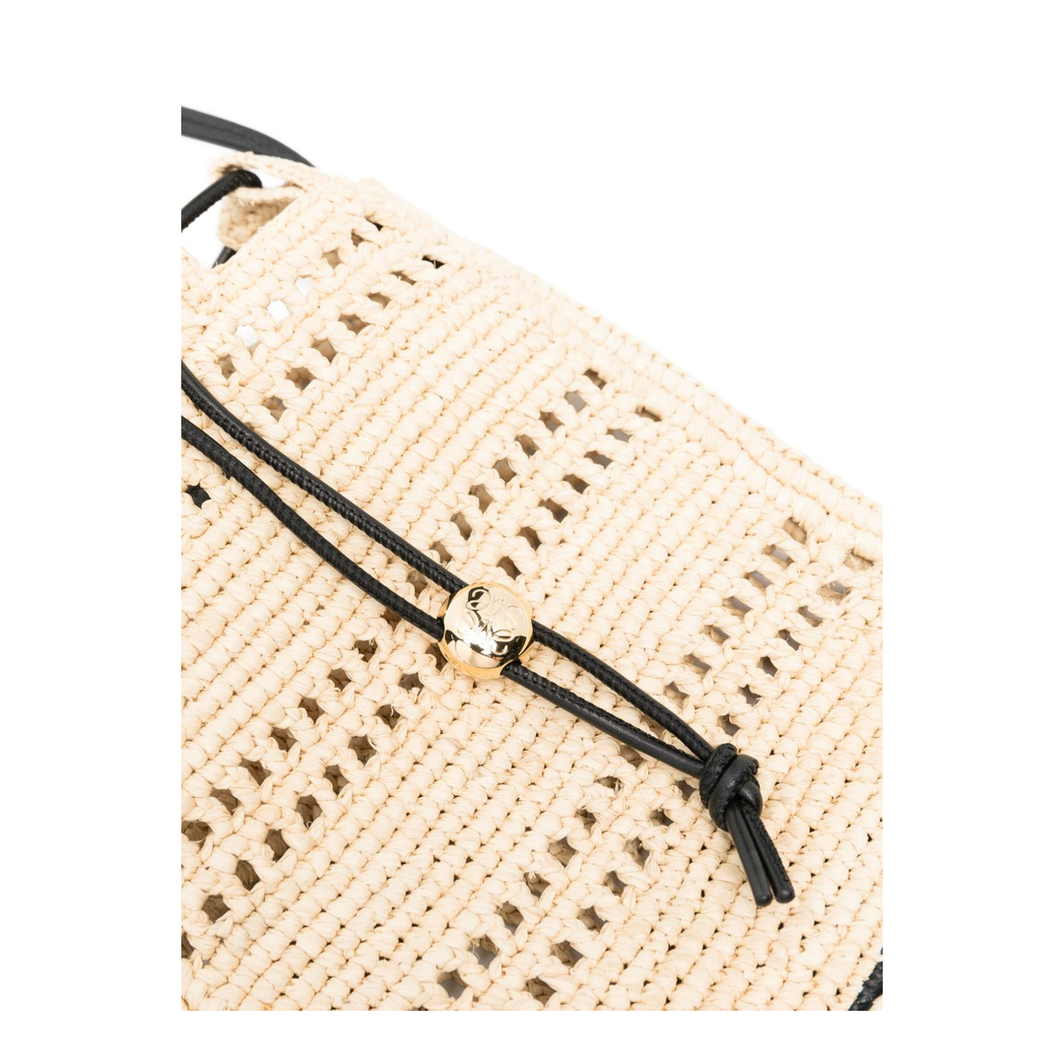 Paula's Ibiza Raffia Crossbody Pouch - Natural/Black - Image 2