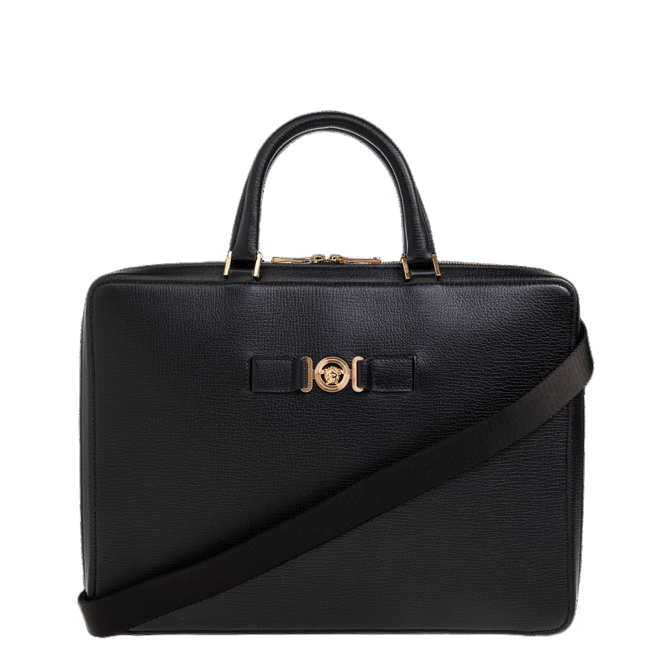 Medusa Biggie Calf Leather Tote - Black - Image 1