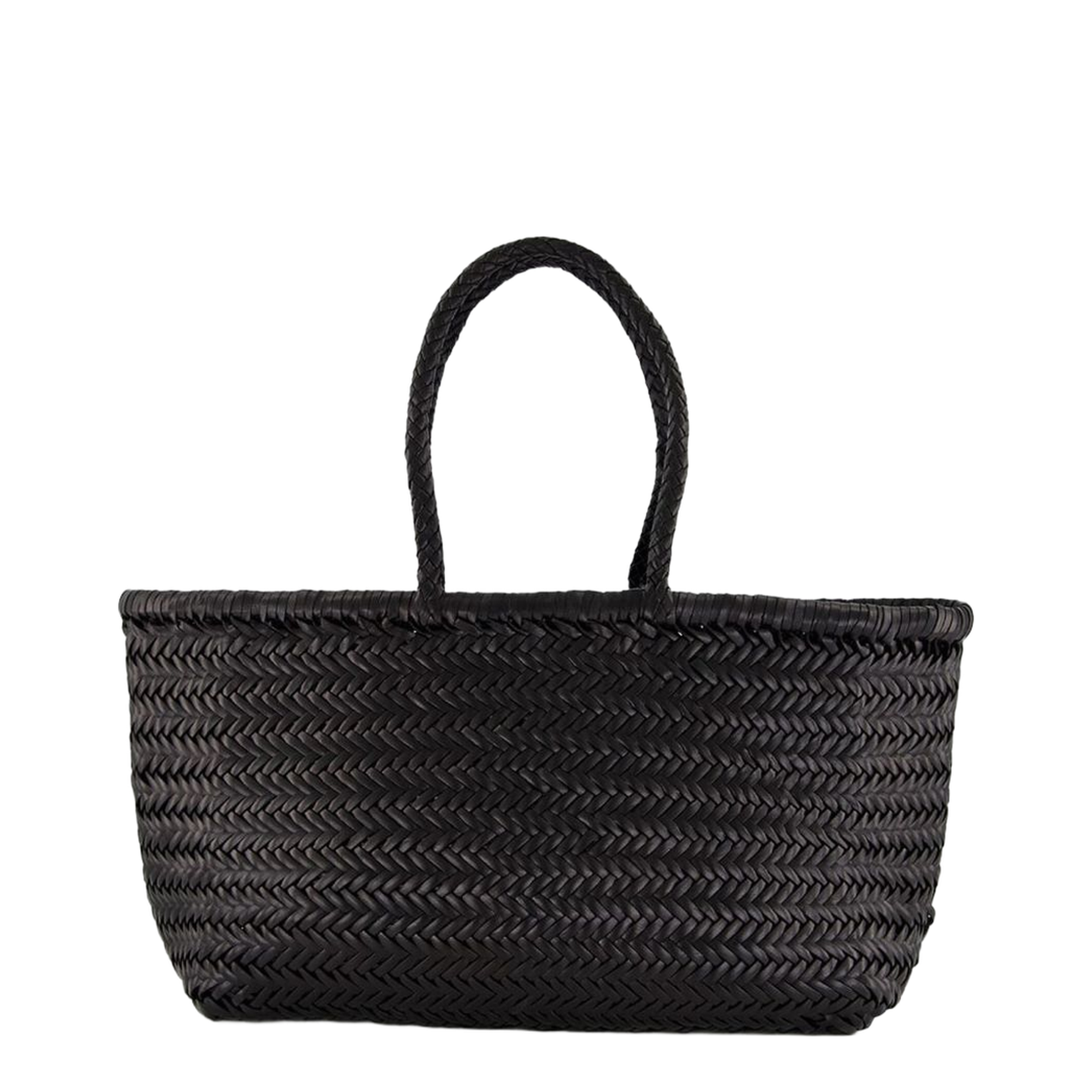 Triple Jump Medium Buffalo Leather Tote Bag - Black - Image 1