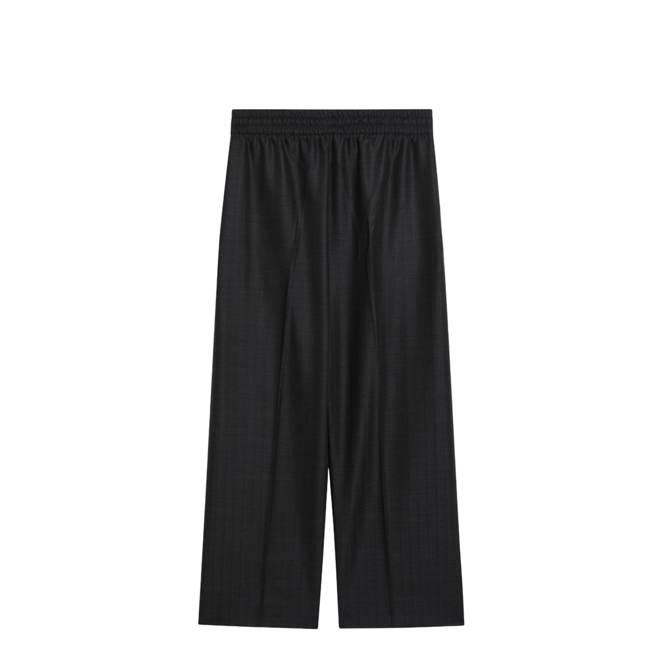 Dark Grey Wide-Leg Wool Trousers - Image 2