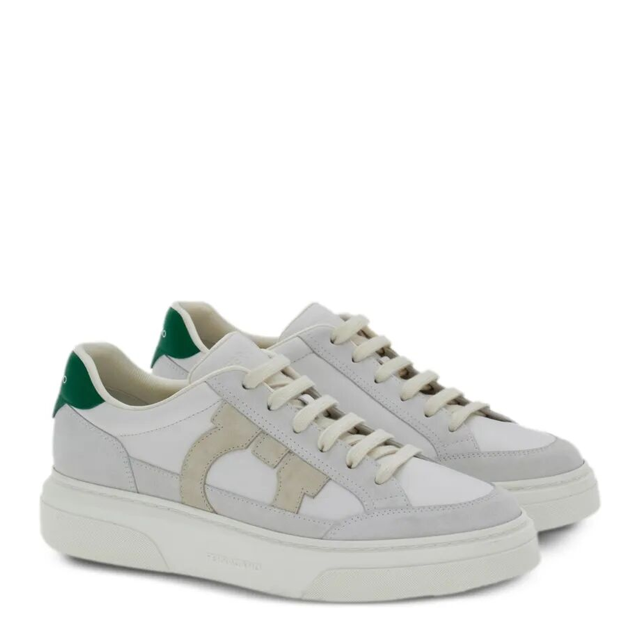 Leather Sneakers with Gancini Patch - Image 2