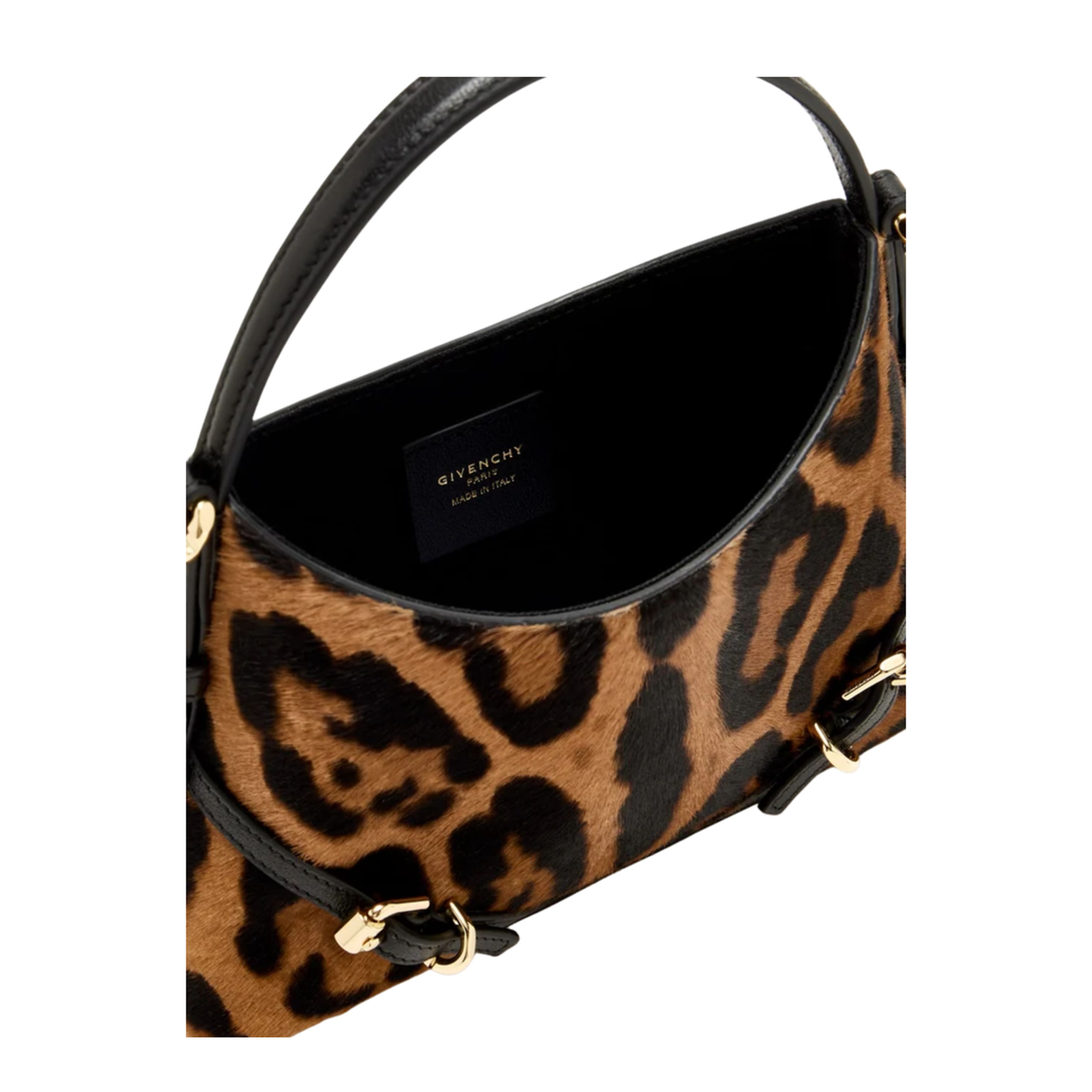 Voyou Nano Calfskin Top-Handle Tote - Brown Leopard Pattern - Image 2